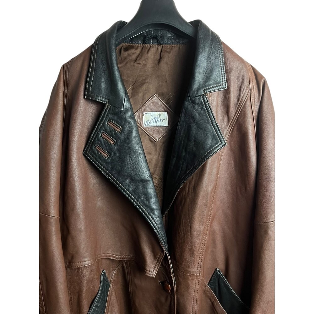 Vintage Deri Ceket (Kadın-XL)