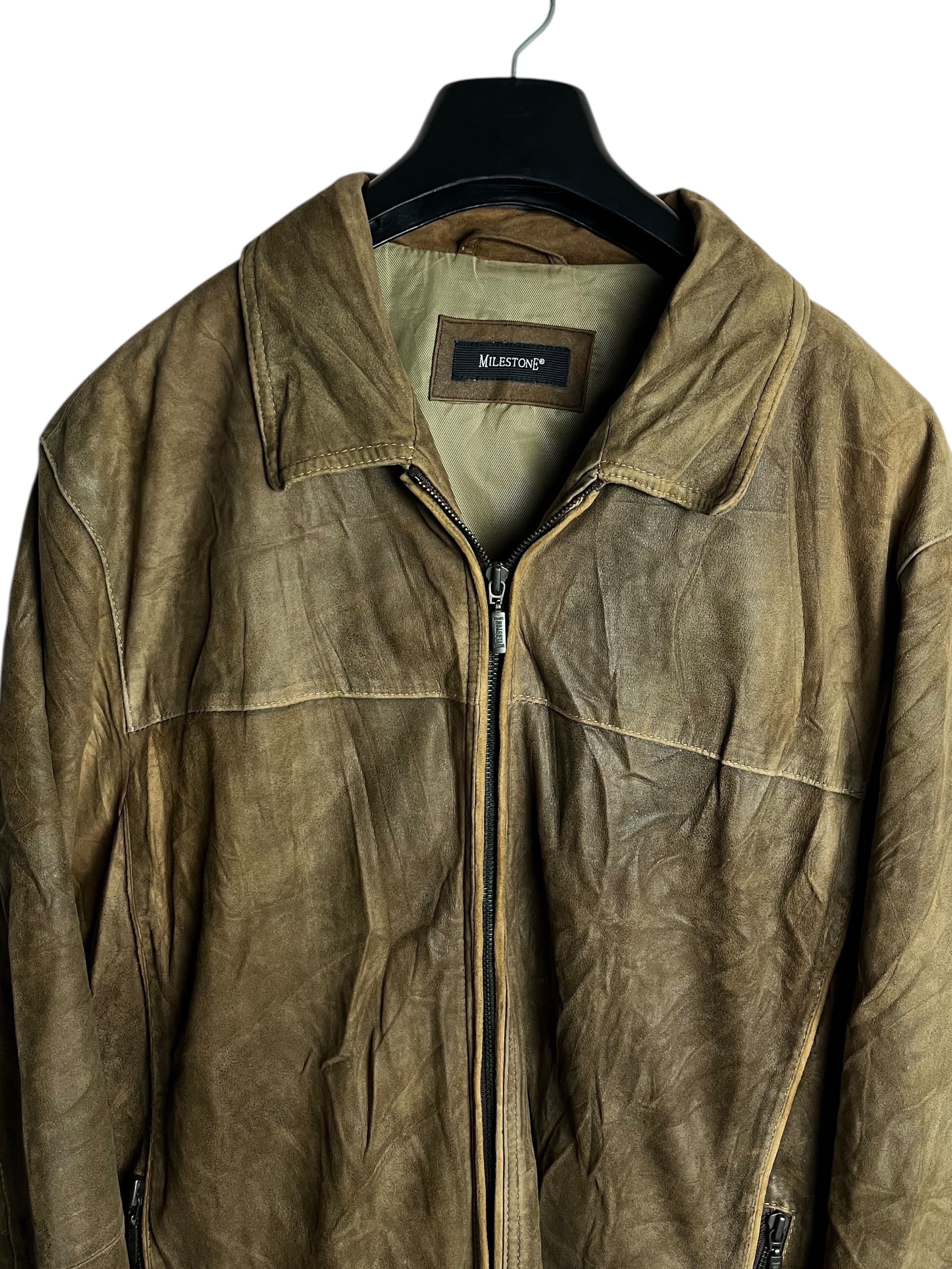 Oversize Vintage Deri Ceket (Large)