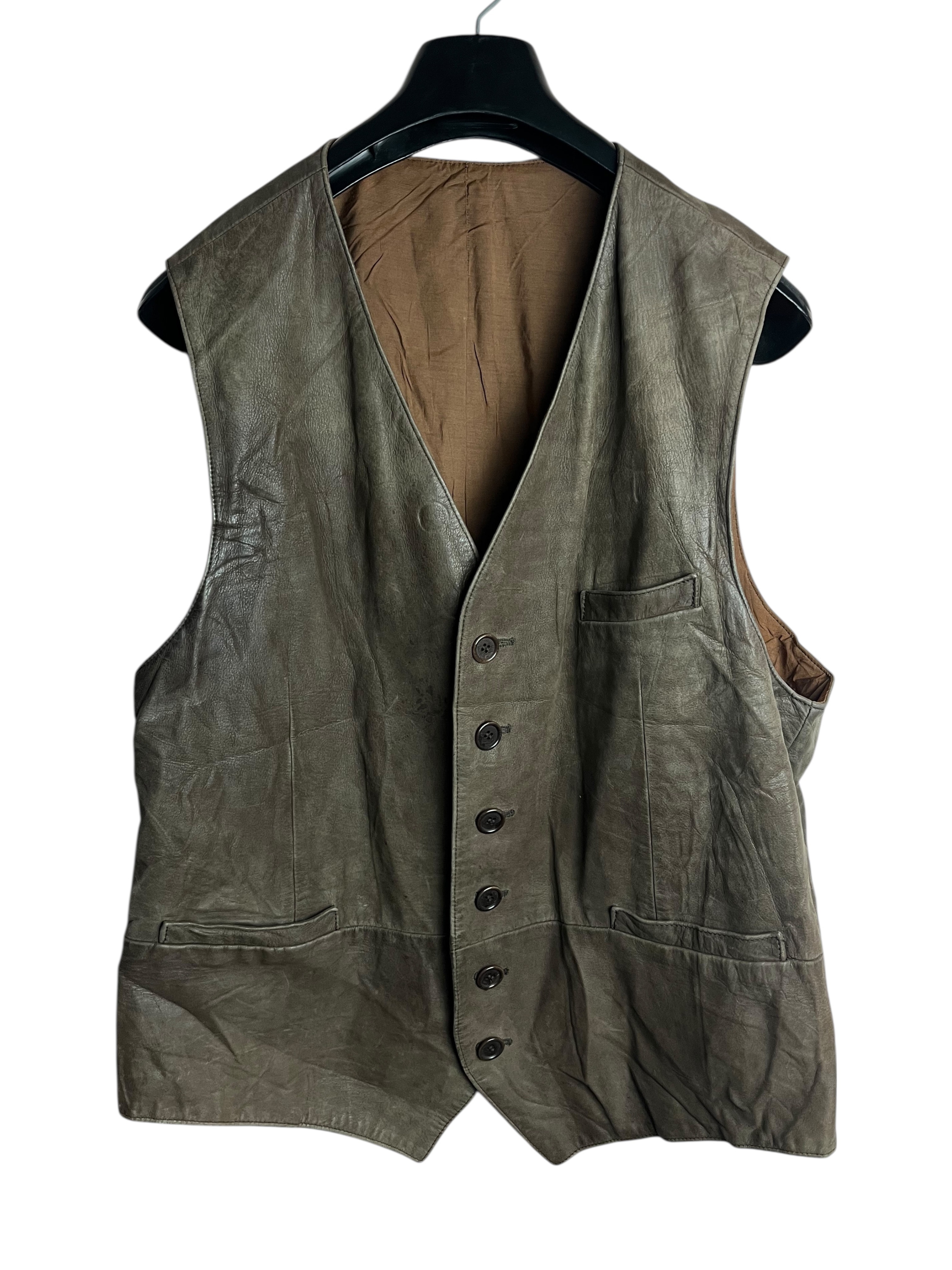 Vintage Deri Yelek (Large)
