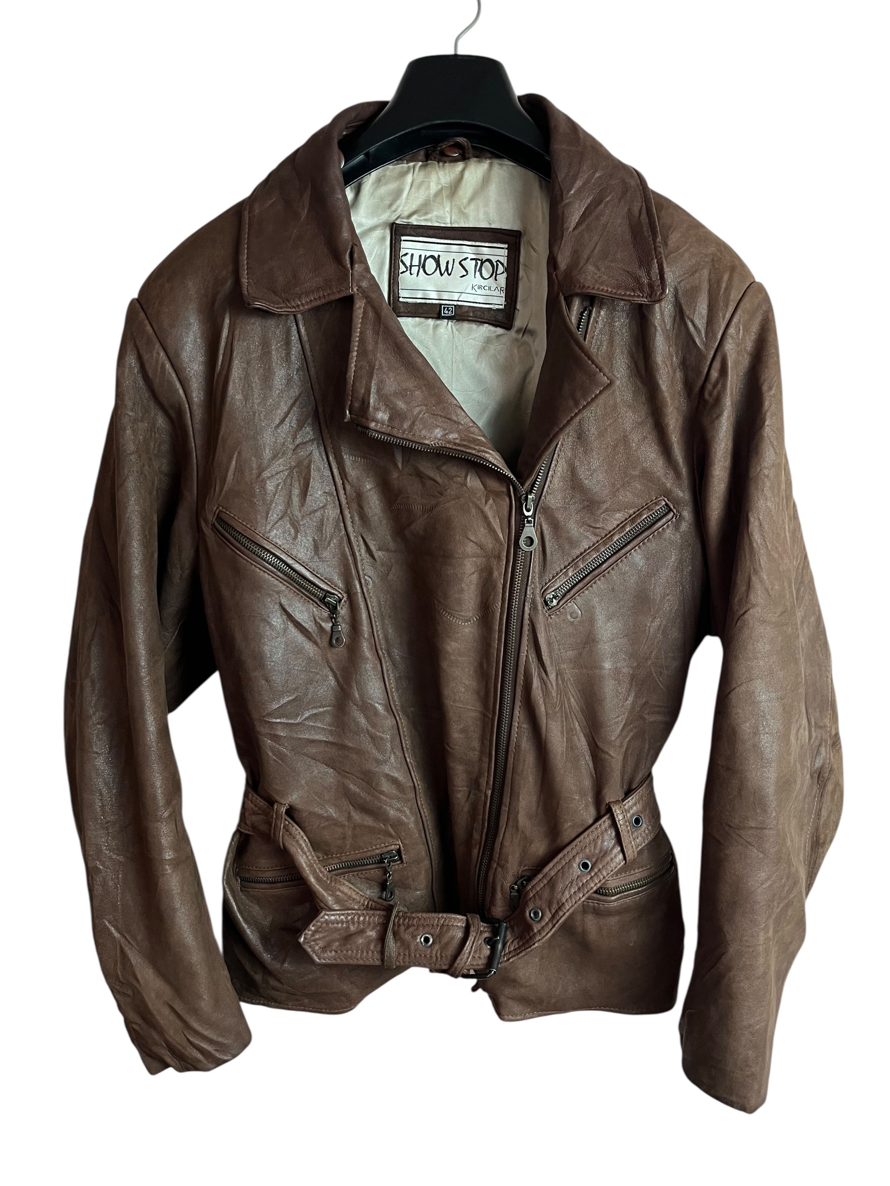Vintage Deri Ceket (Kadın-XL)