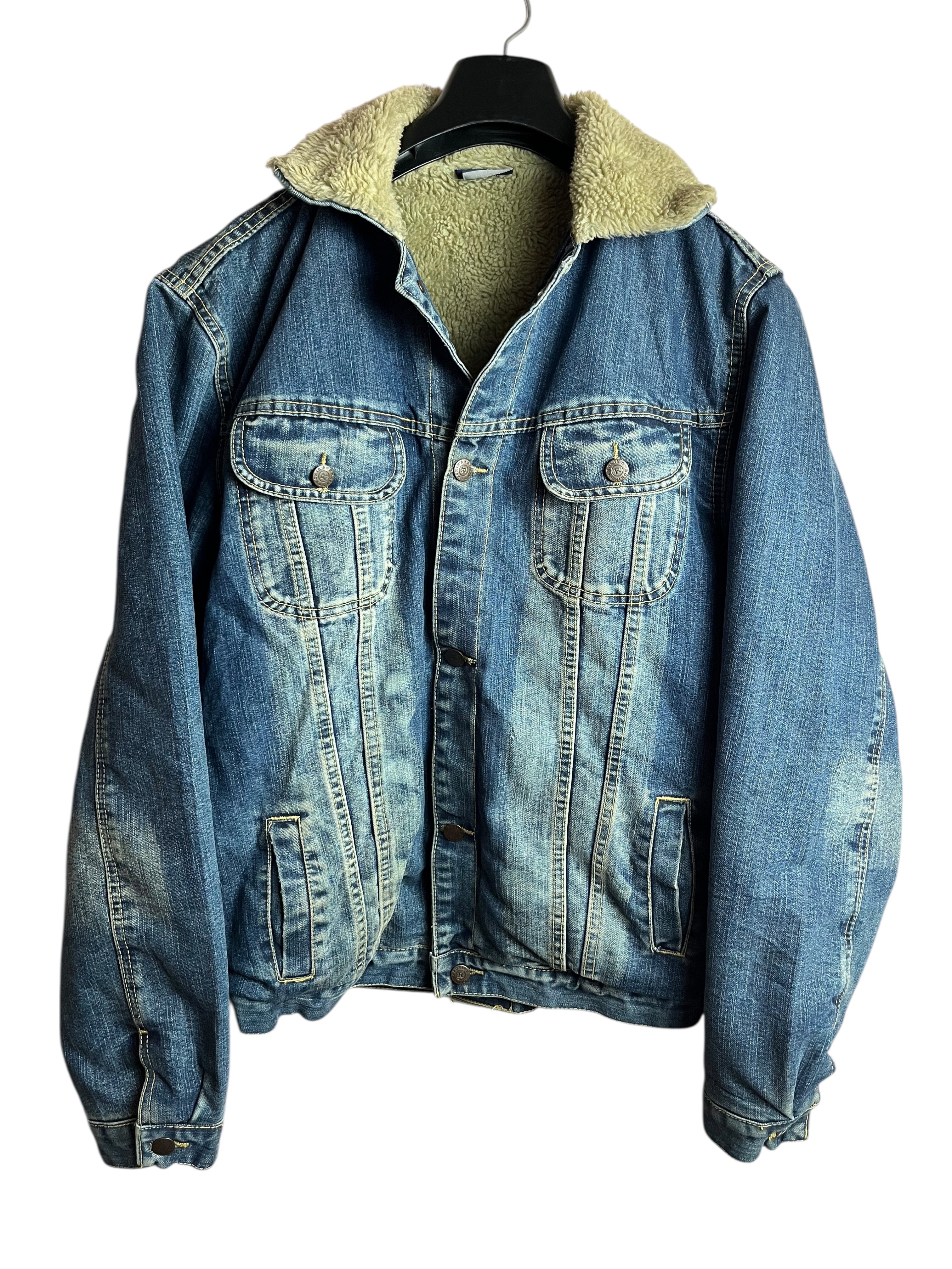 Vintage Kalın İç Yünlü Kot Ceket (L-XL)