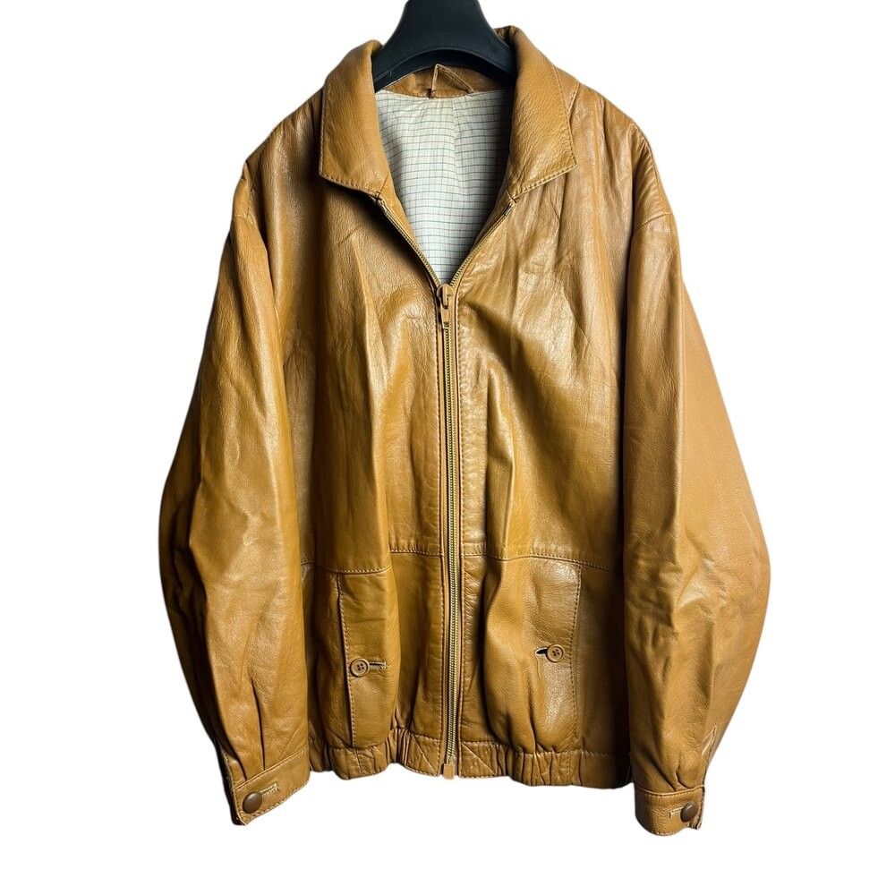 Oversize Vintage Deri Ceket (Small)