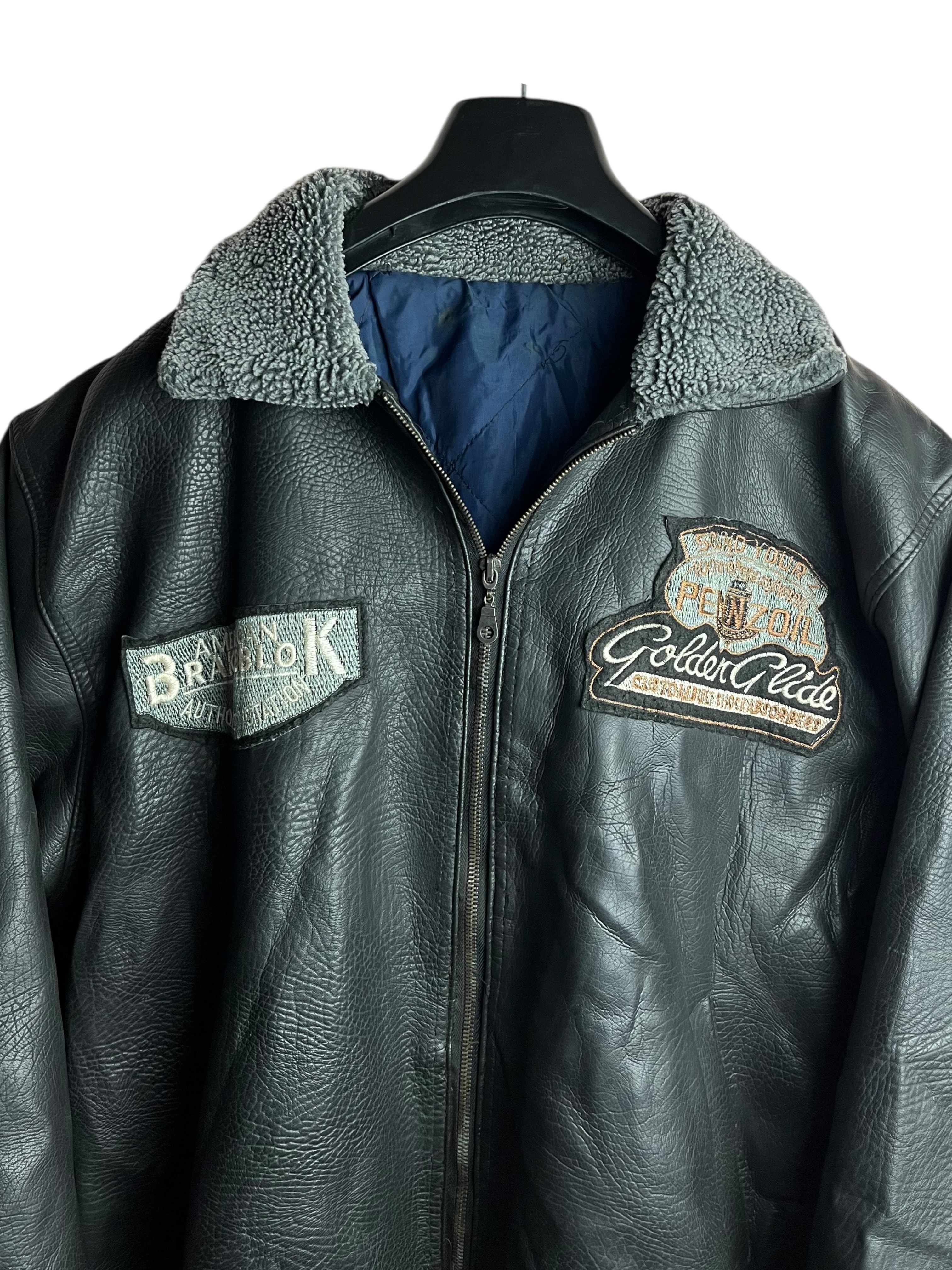 Oversize Vintage Kalın Deri Ceket (Medium)