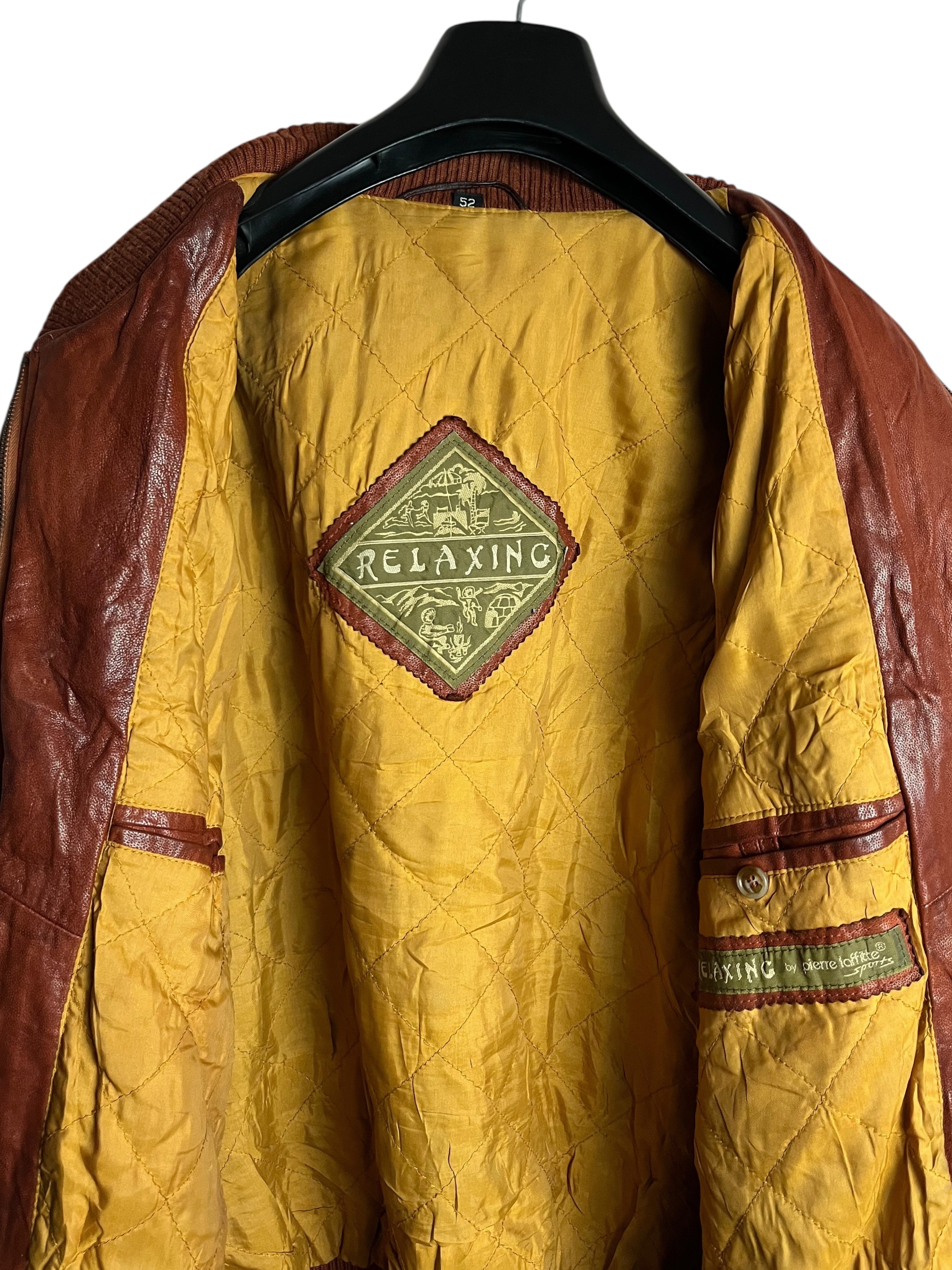 Oversize Bomber Vintage Deri Ceket (Large)