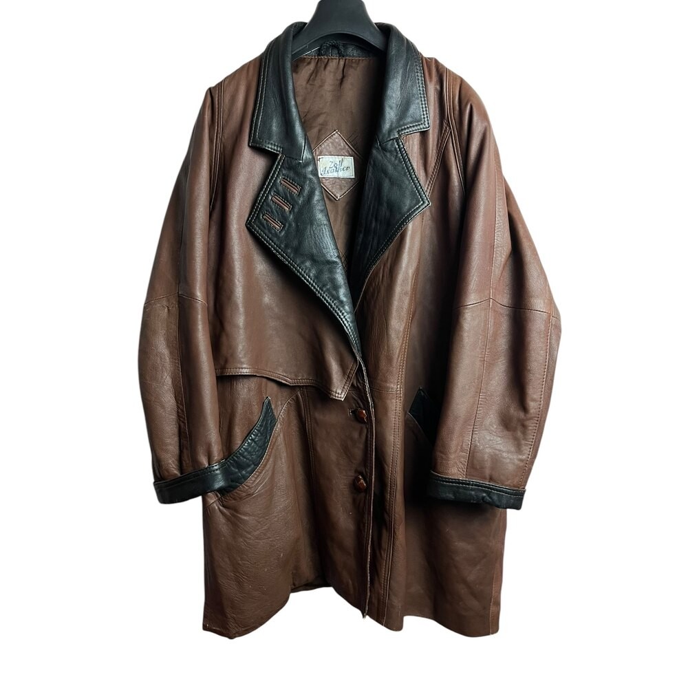 Vintage Deri Ceket (Kadın-XL)
