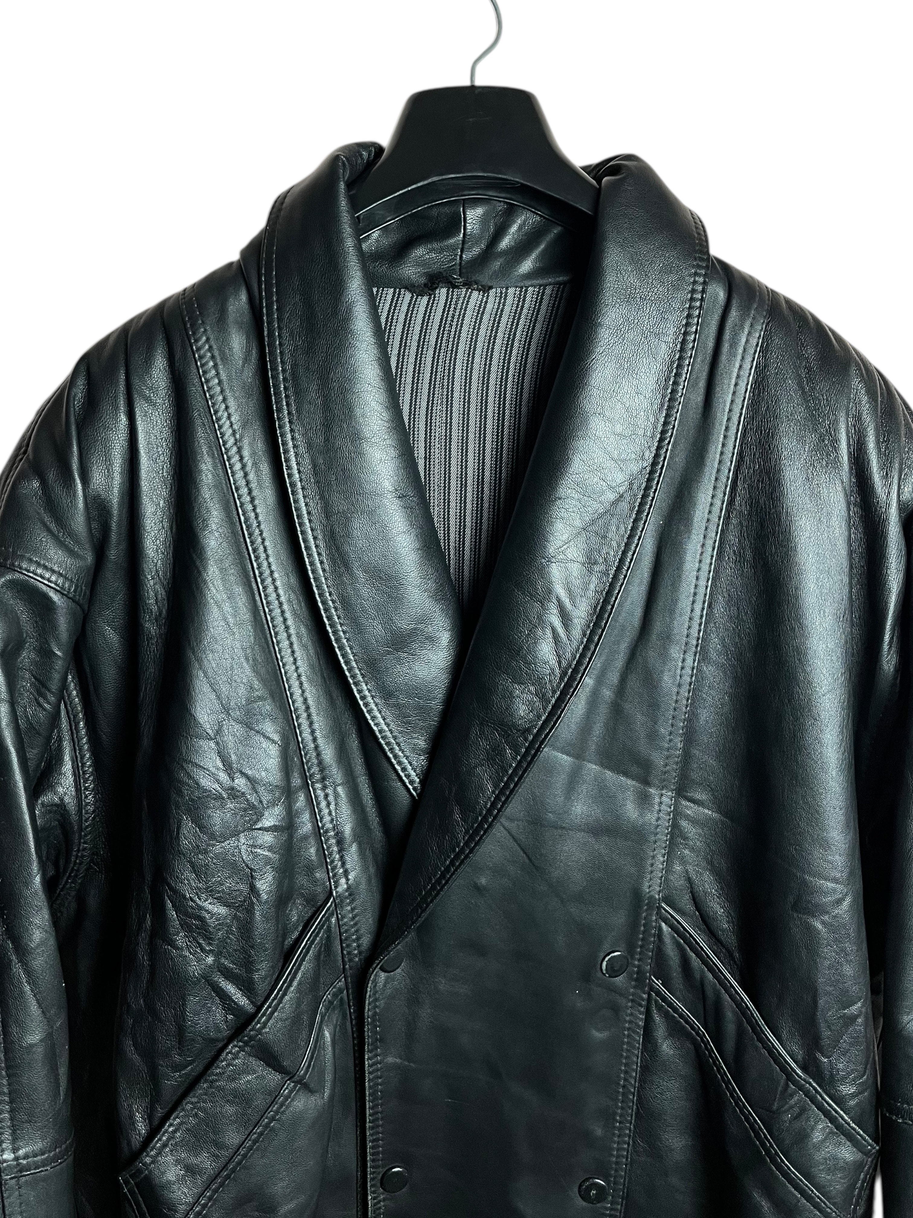 Oversize Vintage Deri Ceket (Large)