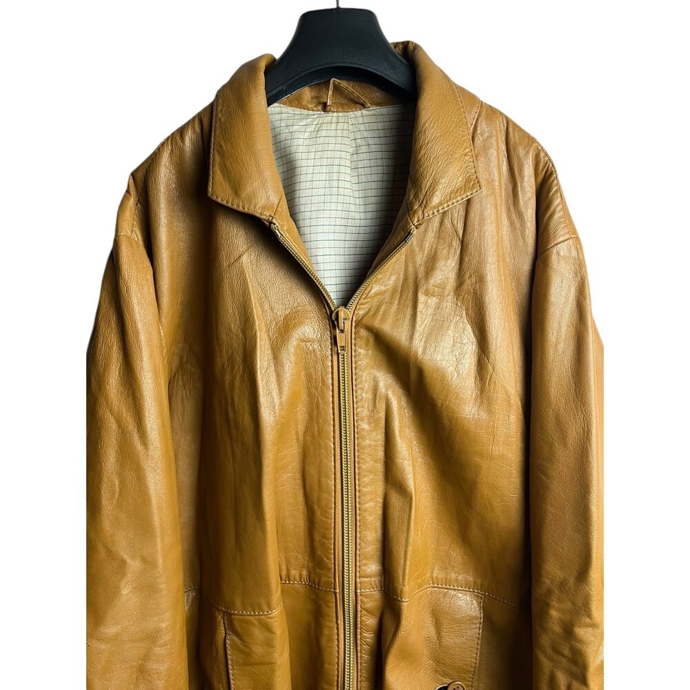 Oversize Vintage Deri Ceket (Small)