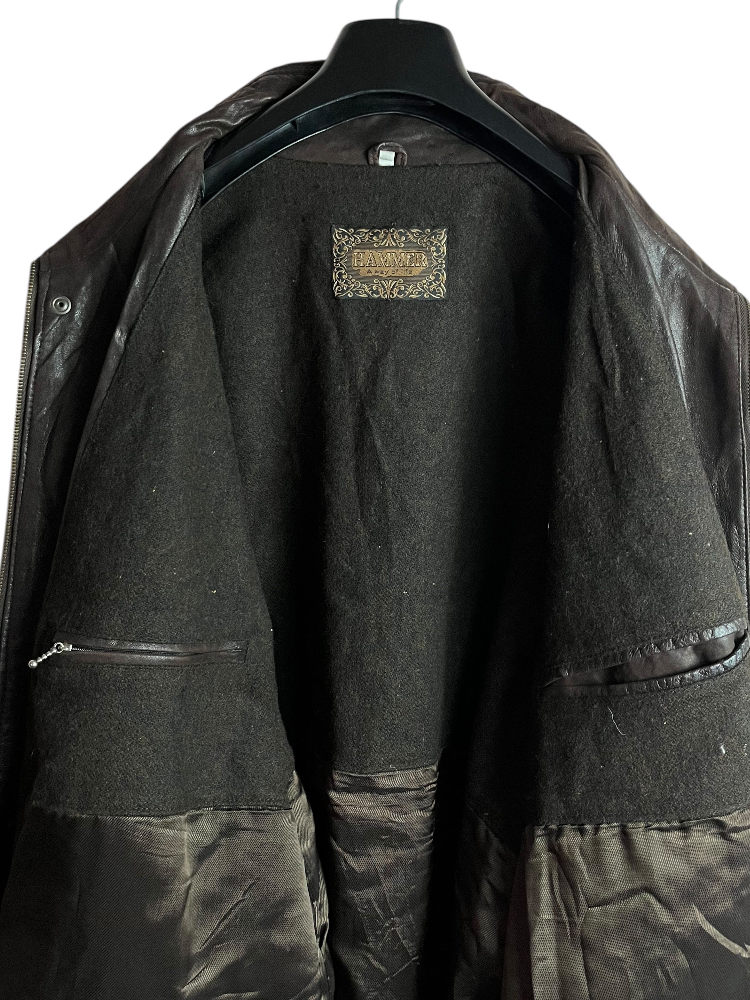 Oversize Vintage Deri Ceket (XL)