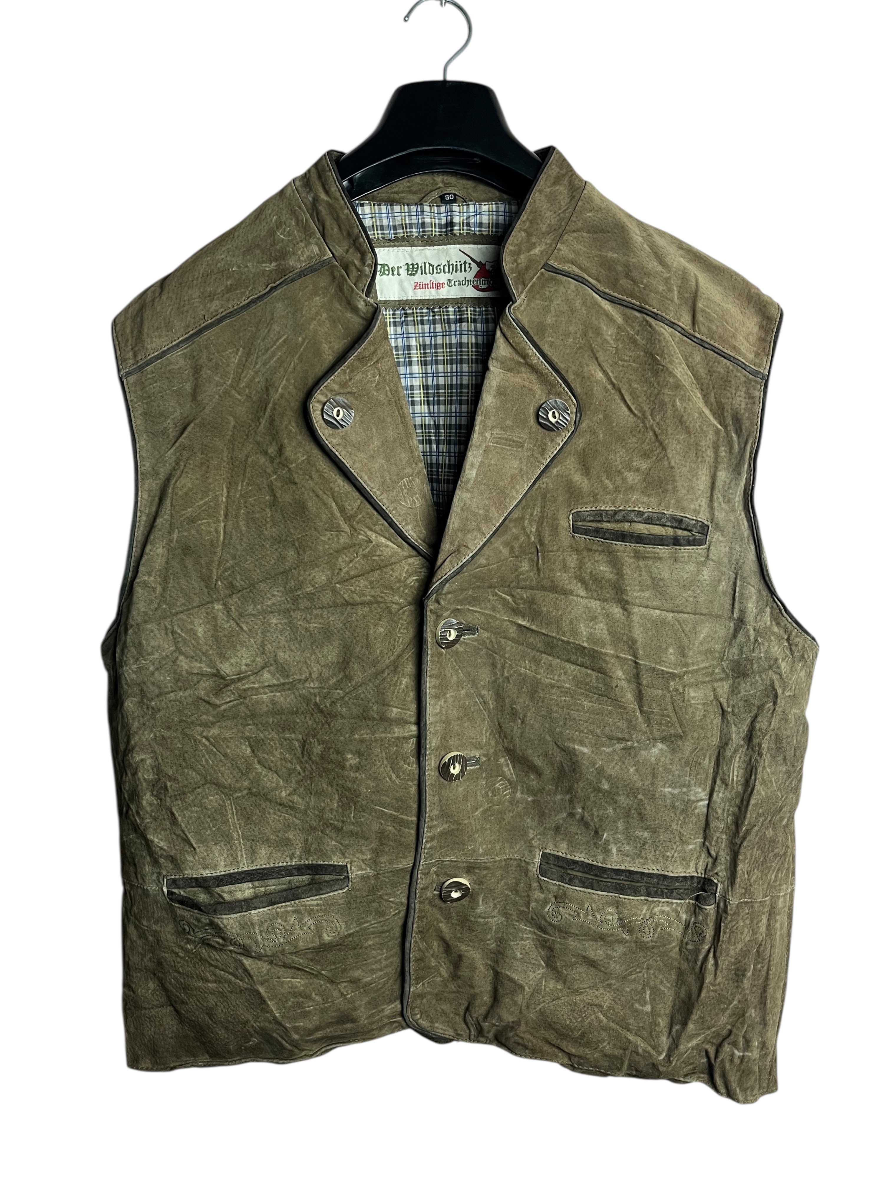 Vintage Deri Yelek (L-XL)
