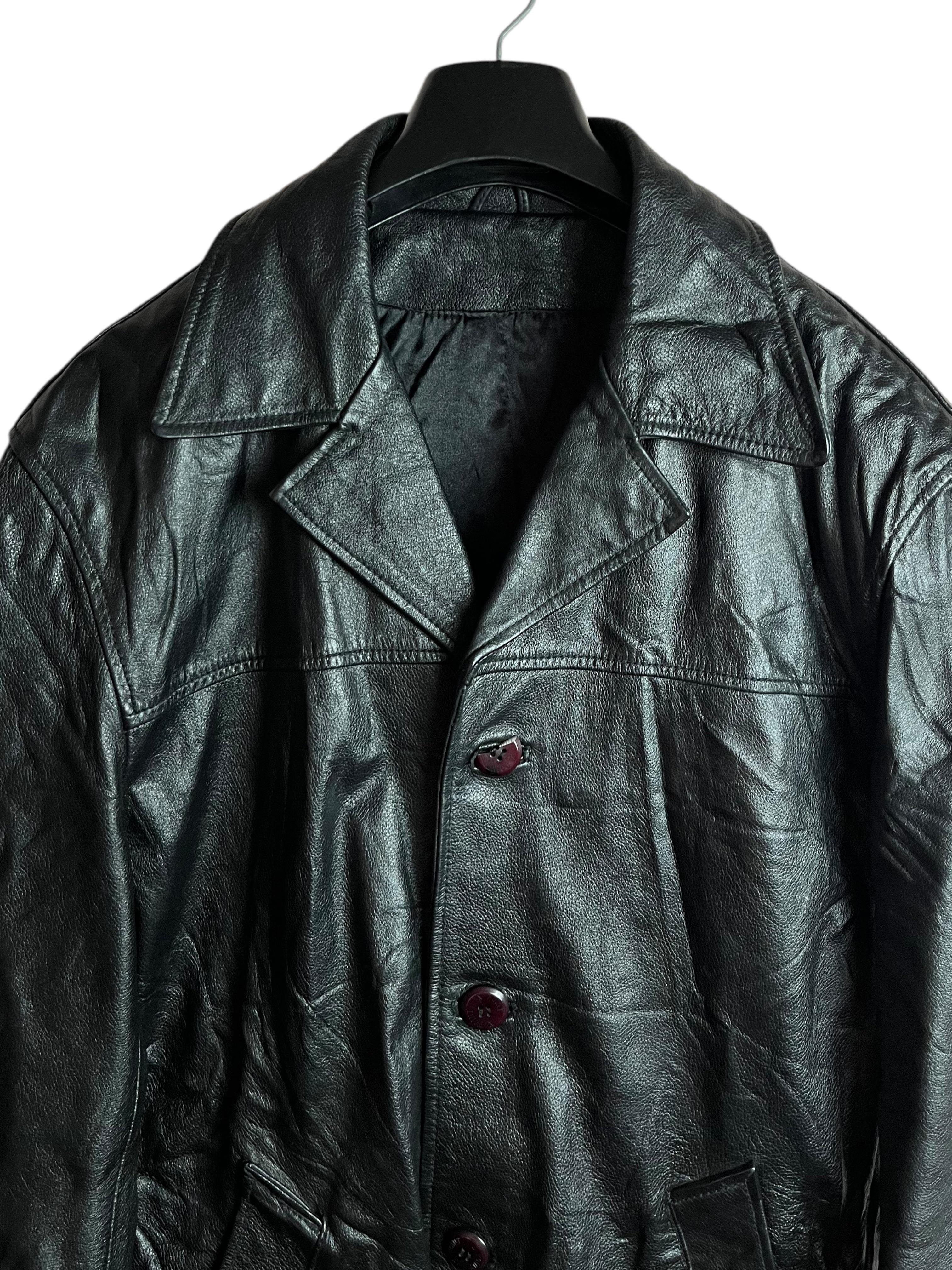 Uzun Vintage Deri Ceket (XL)