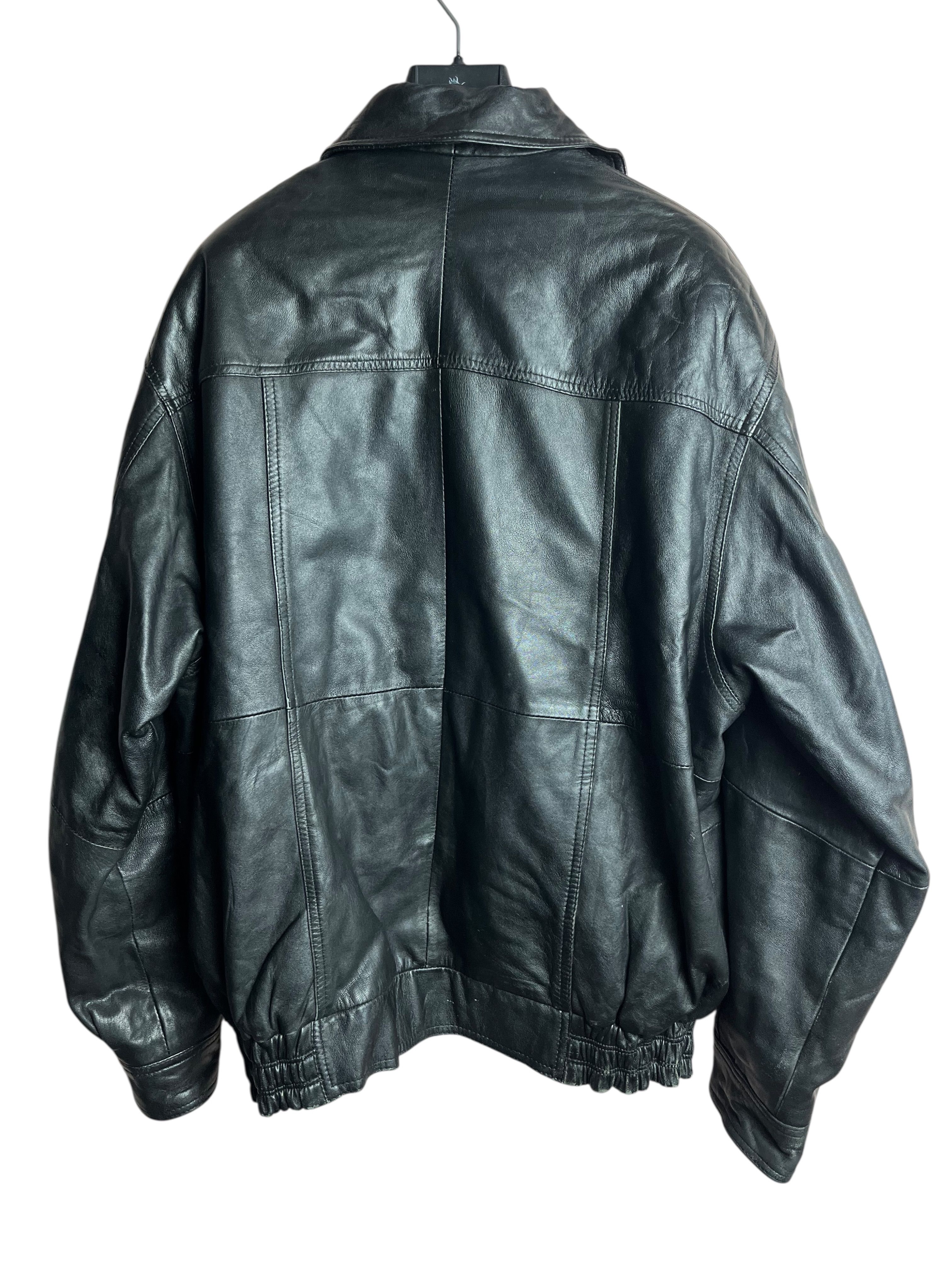 Oversize Vintage Deri Ceket (Medium)