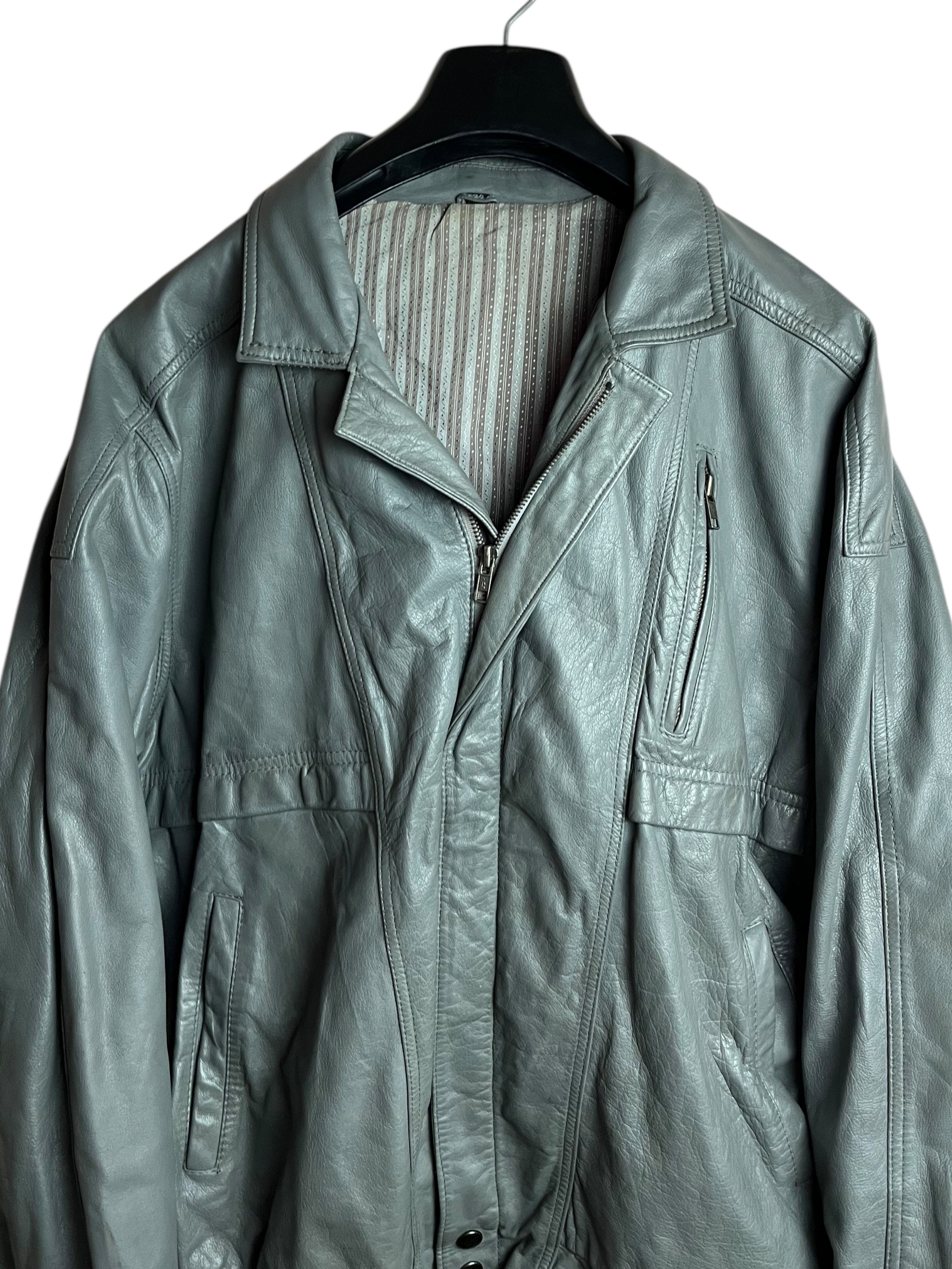 Oversize Vintage Deri Ceket (Medium)