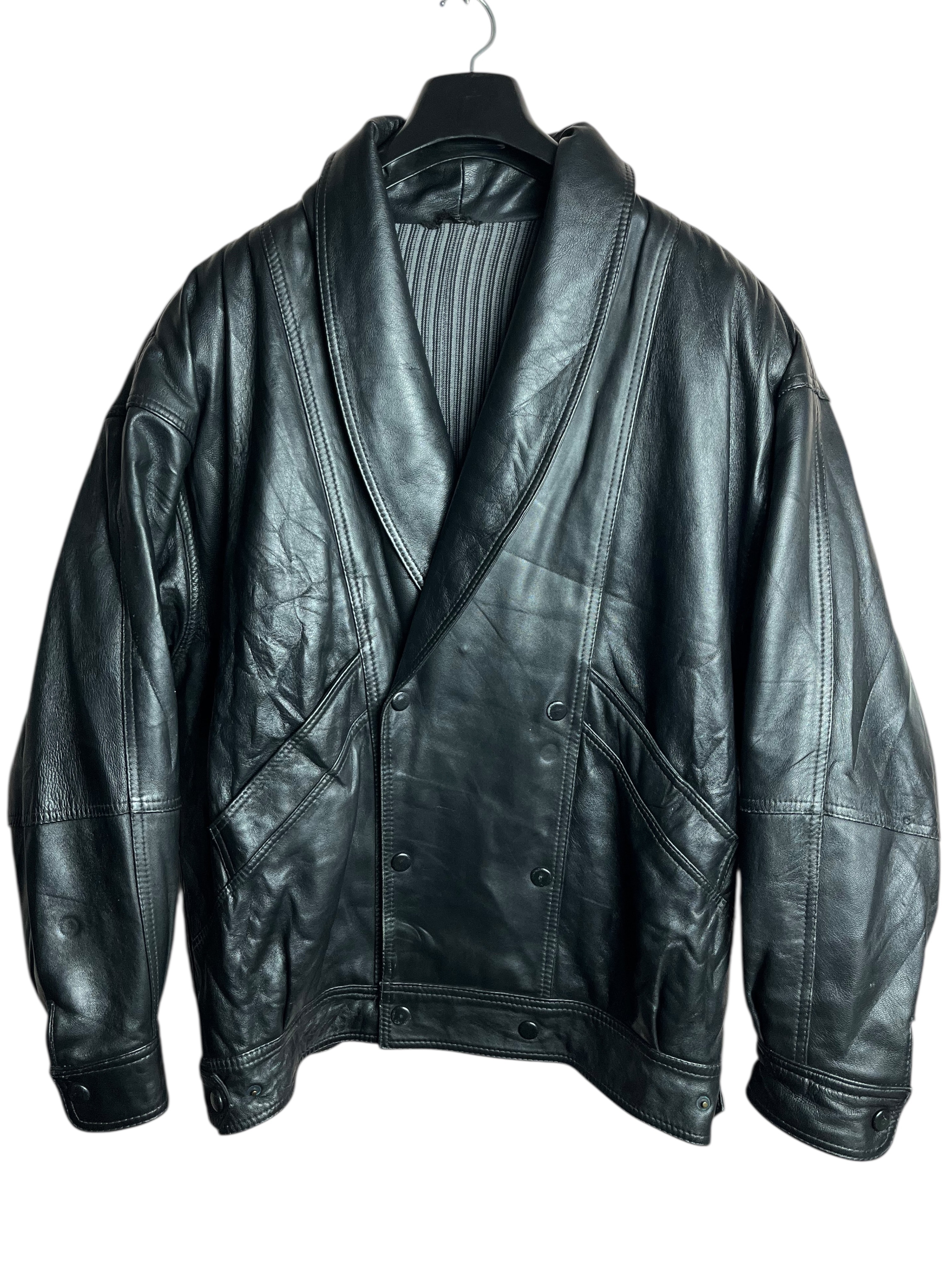 Oversize Vintage Deri Ceket (Large)