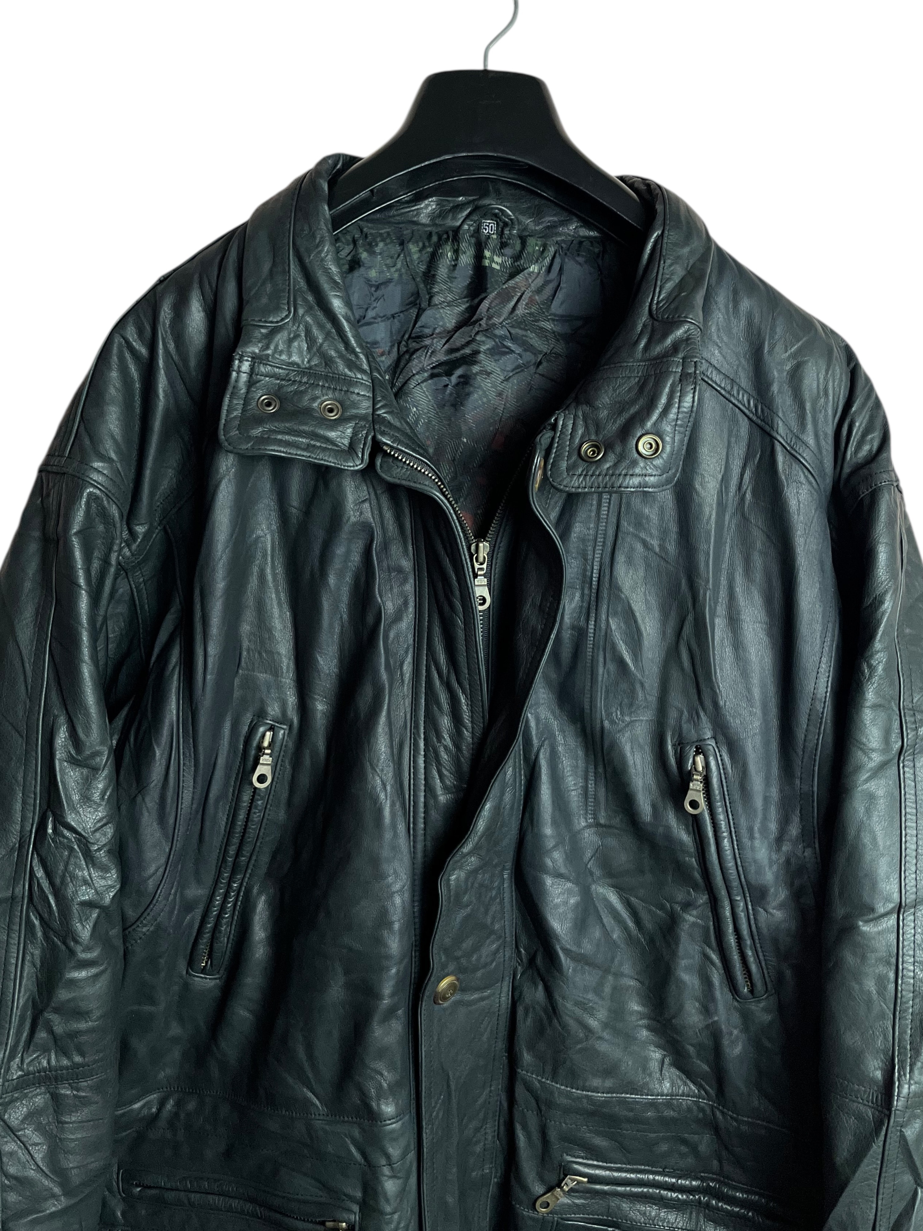 Uzun Vintage Deri Ceket (XL)