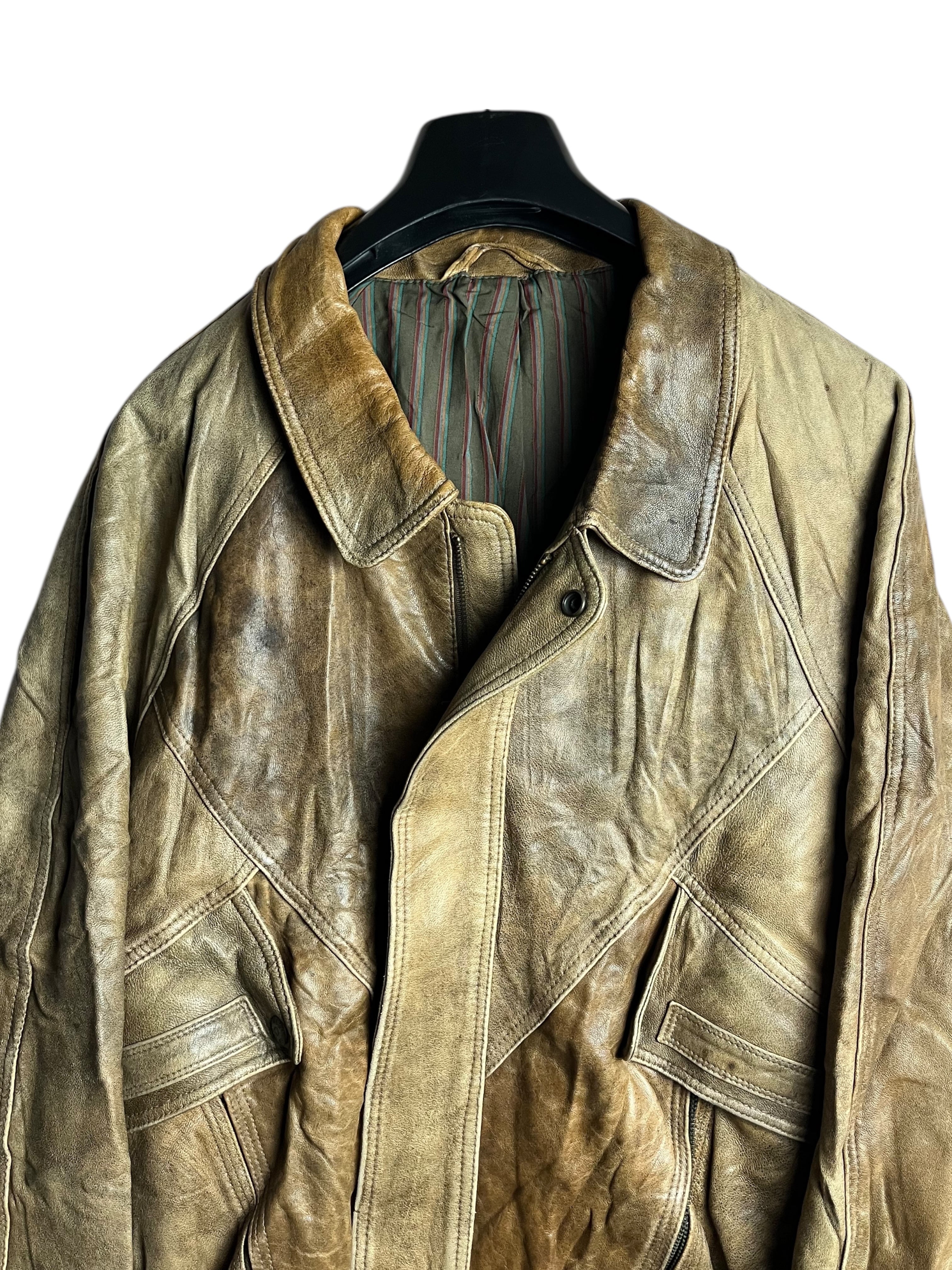 Oversize Vintage Deri Ceket (L-XL)