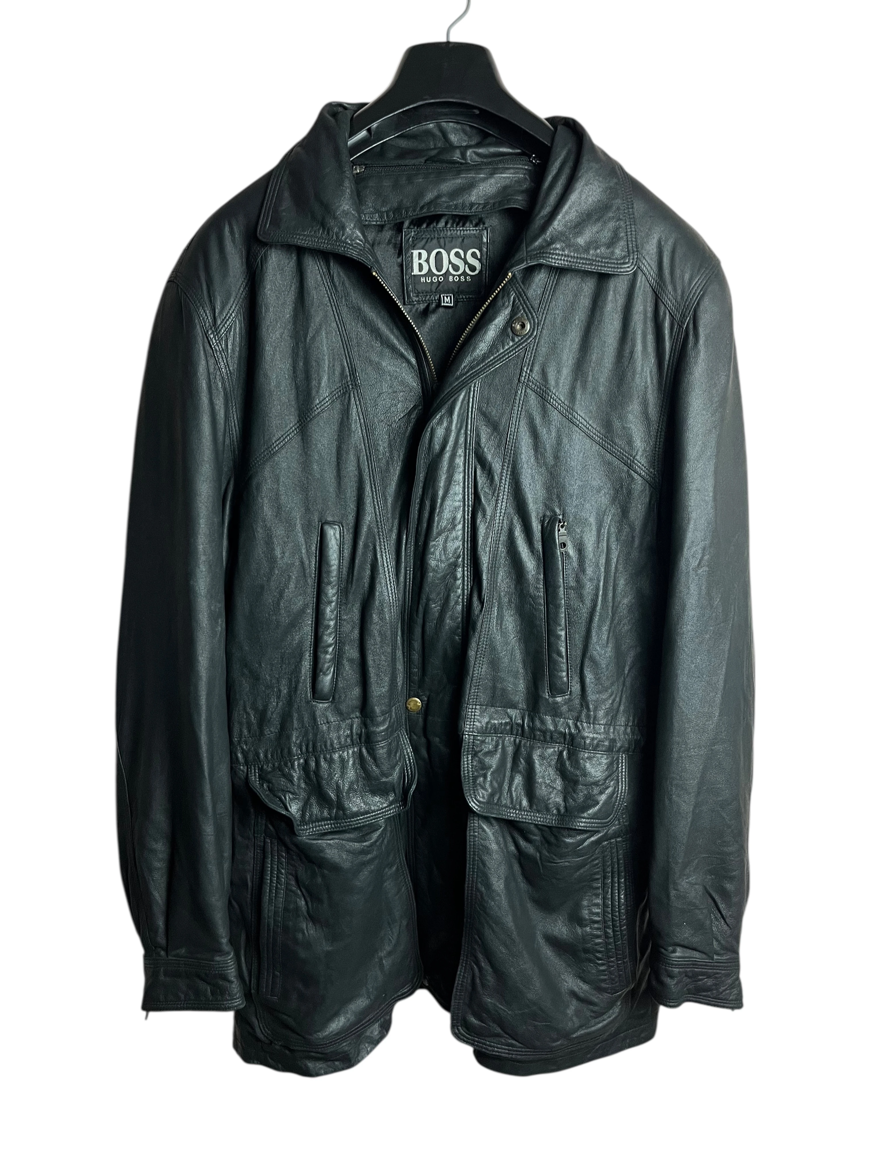 Uzun Vintage Deri Ceket (Medium)