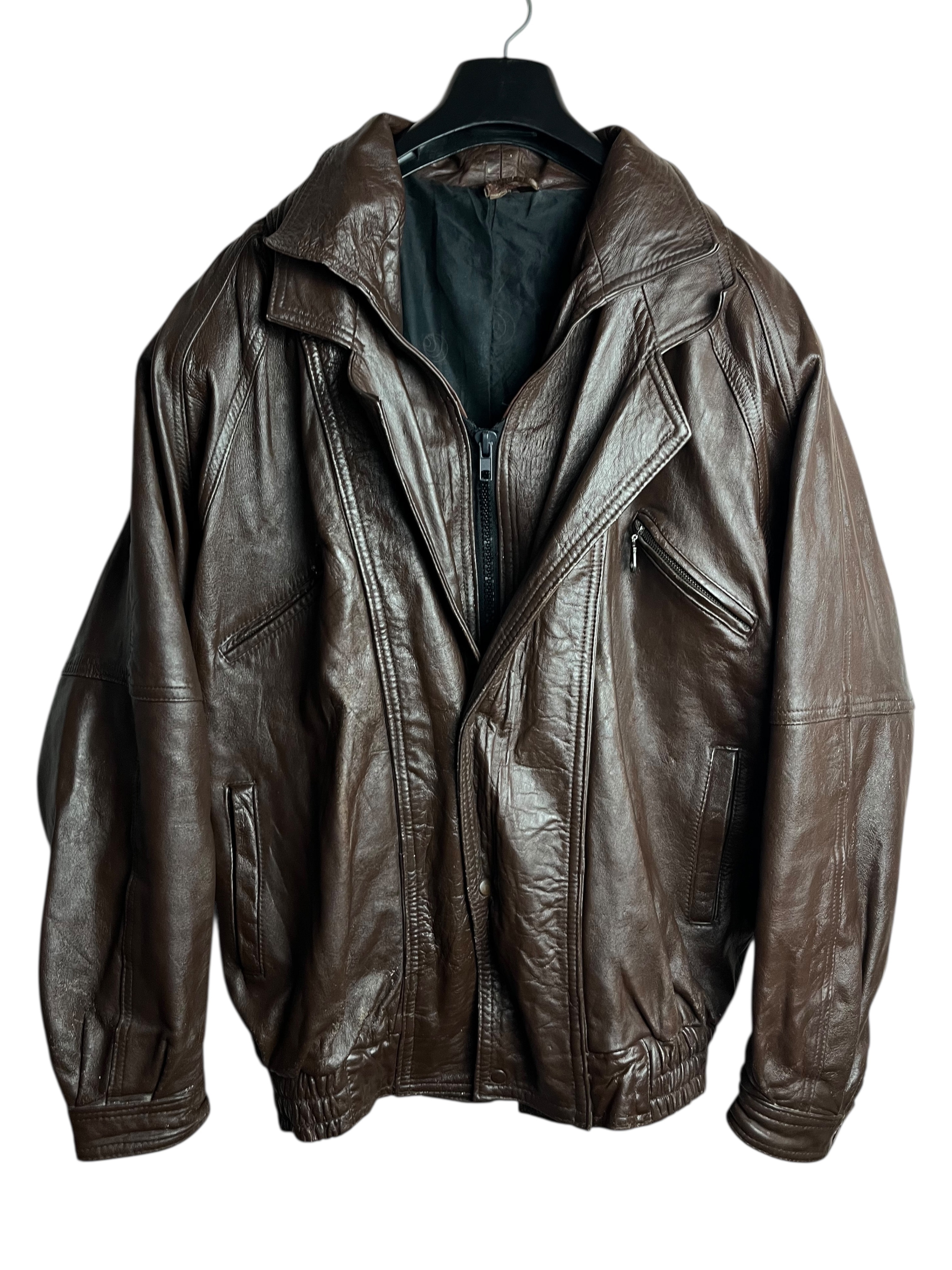 Bomber Vintage Deri Ceket (Large)
