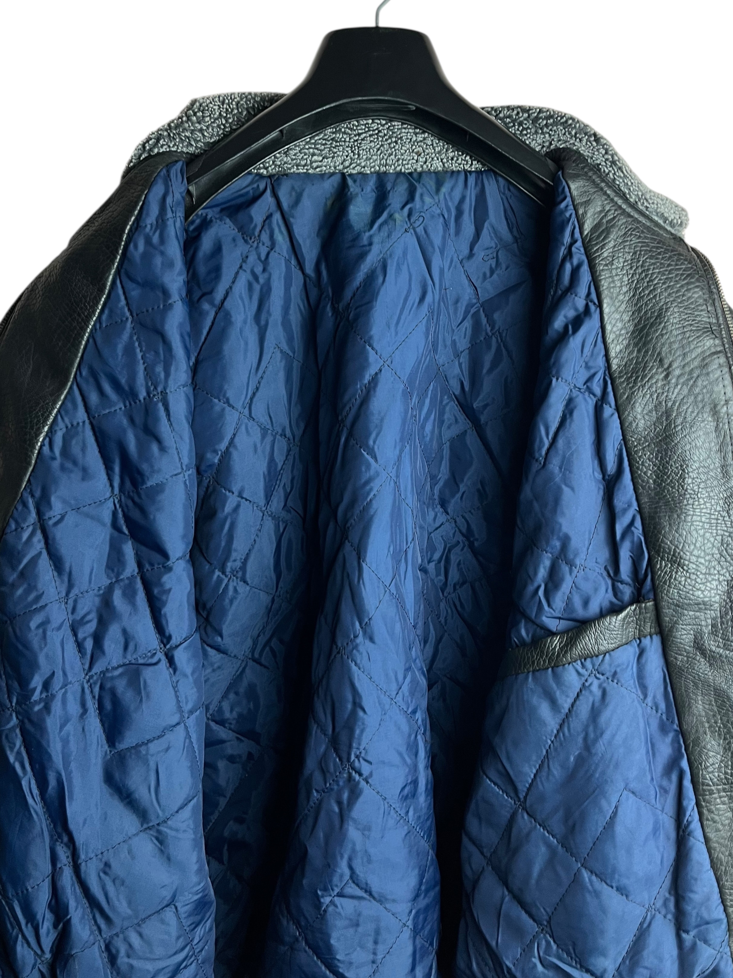 Oversize Vintage Kalın Deri Ceket (Medium)