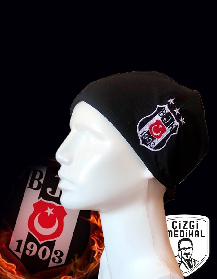 Beşiktaş Siyah Nakışlı Klasik Boneler