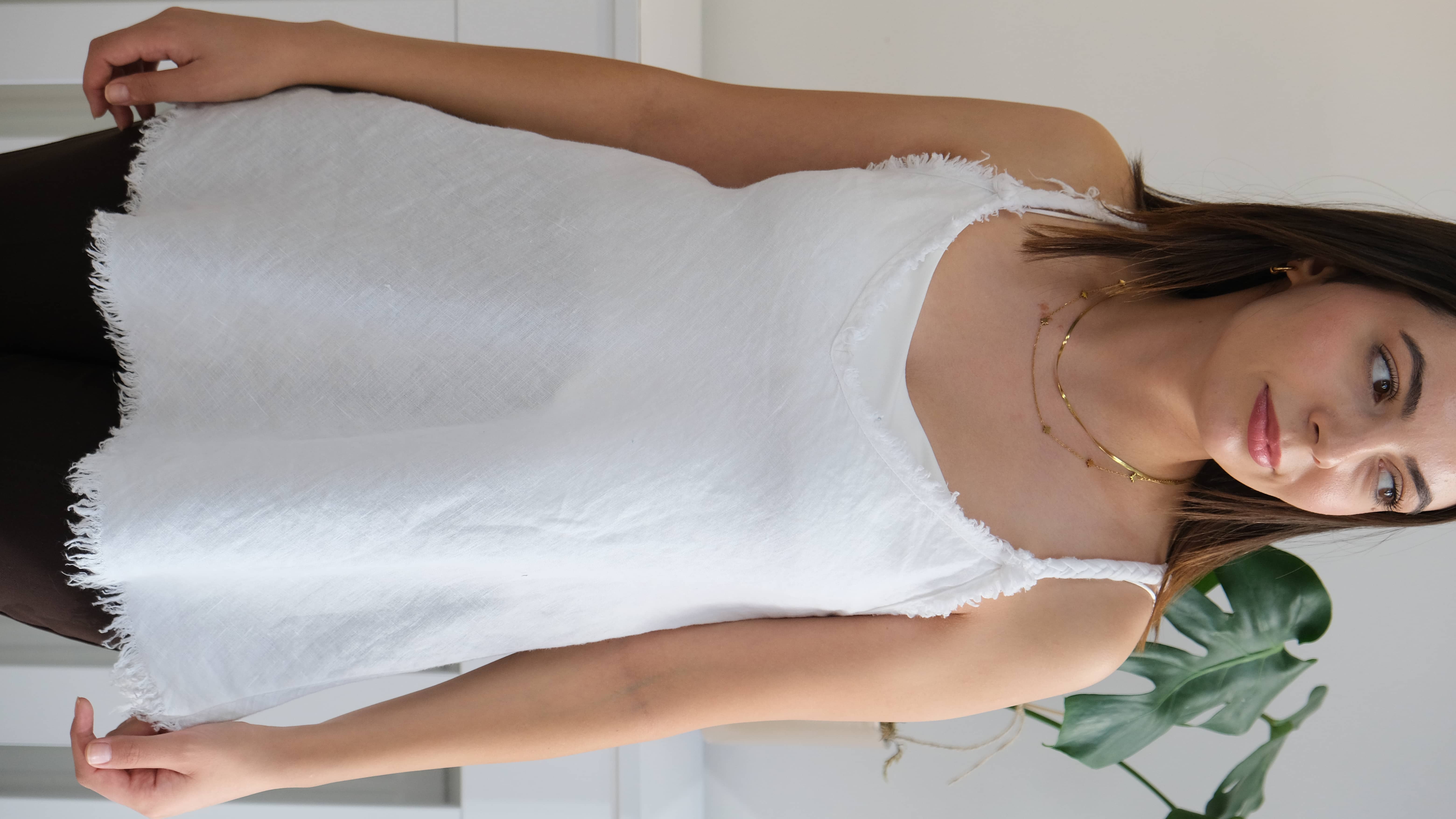 İtalyan Saçaklı Keten Body