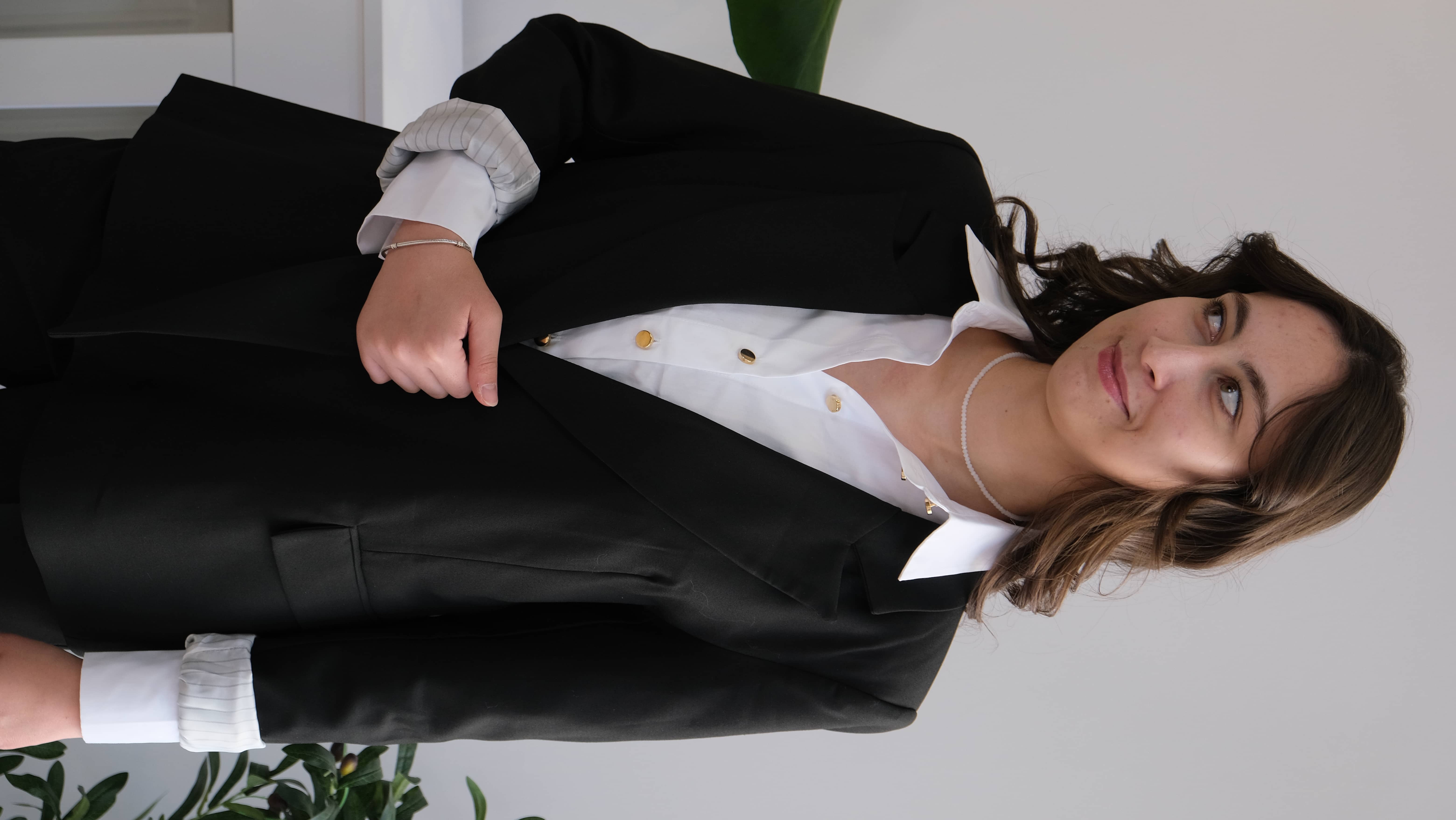 Astar Çizgili Önden Düğmeli Blazer 