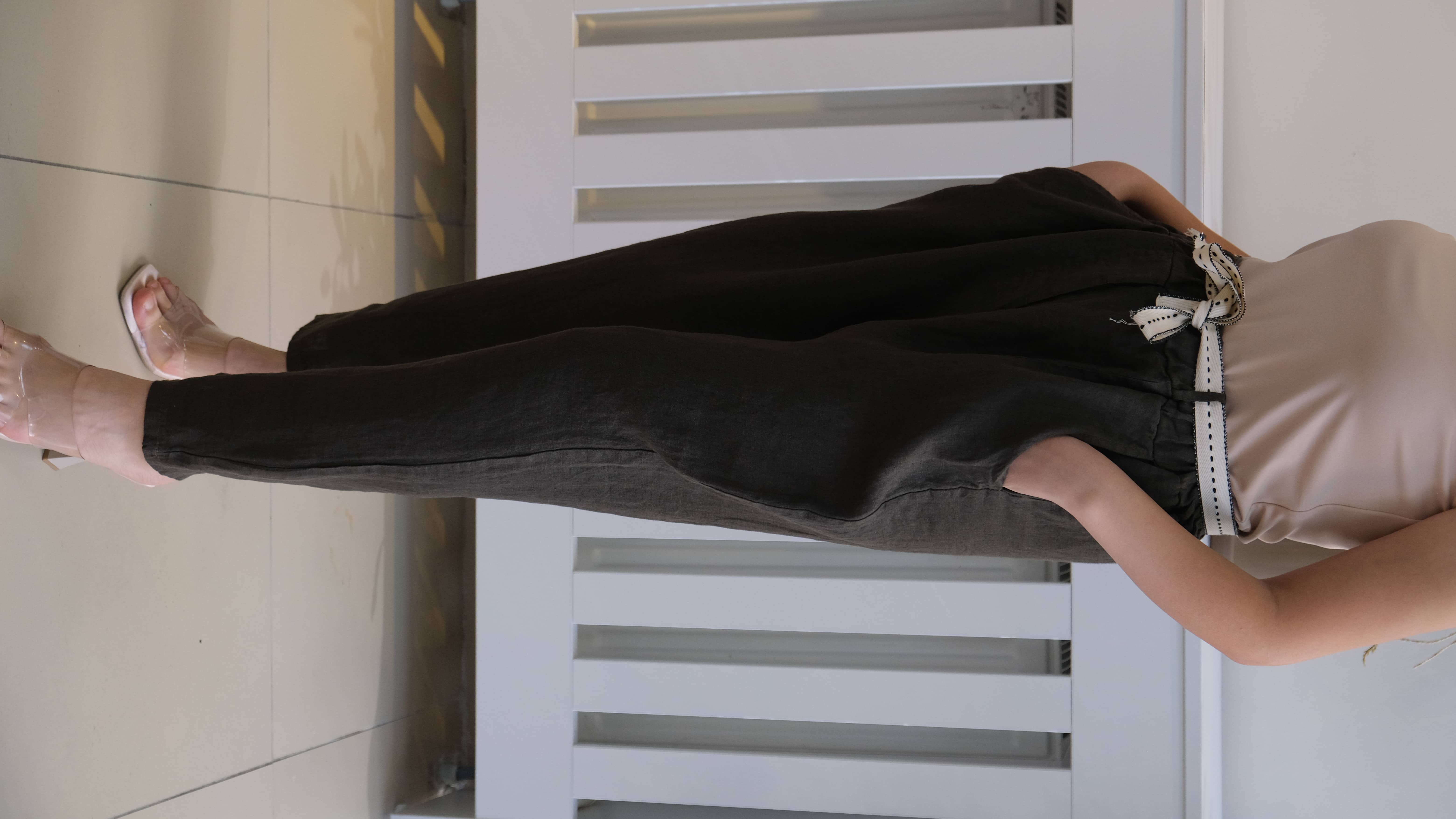 İtalyan Havuç Paça Keten Pantolon