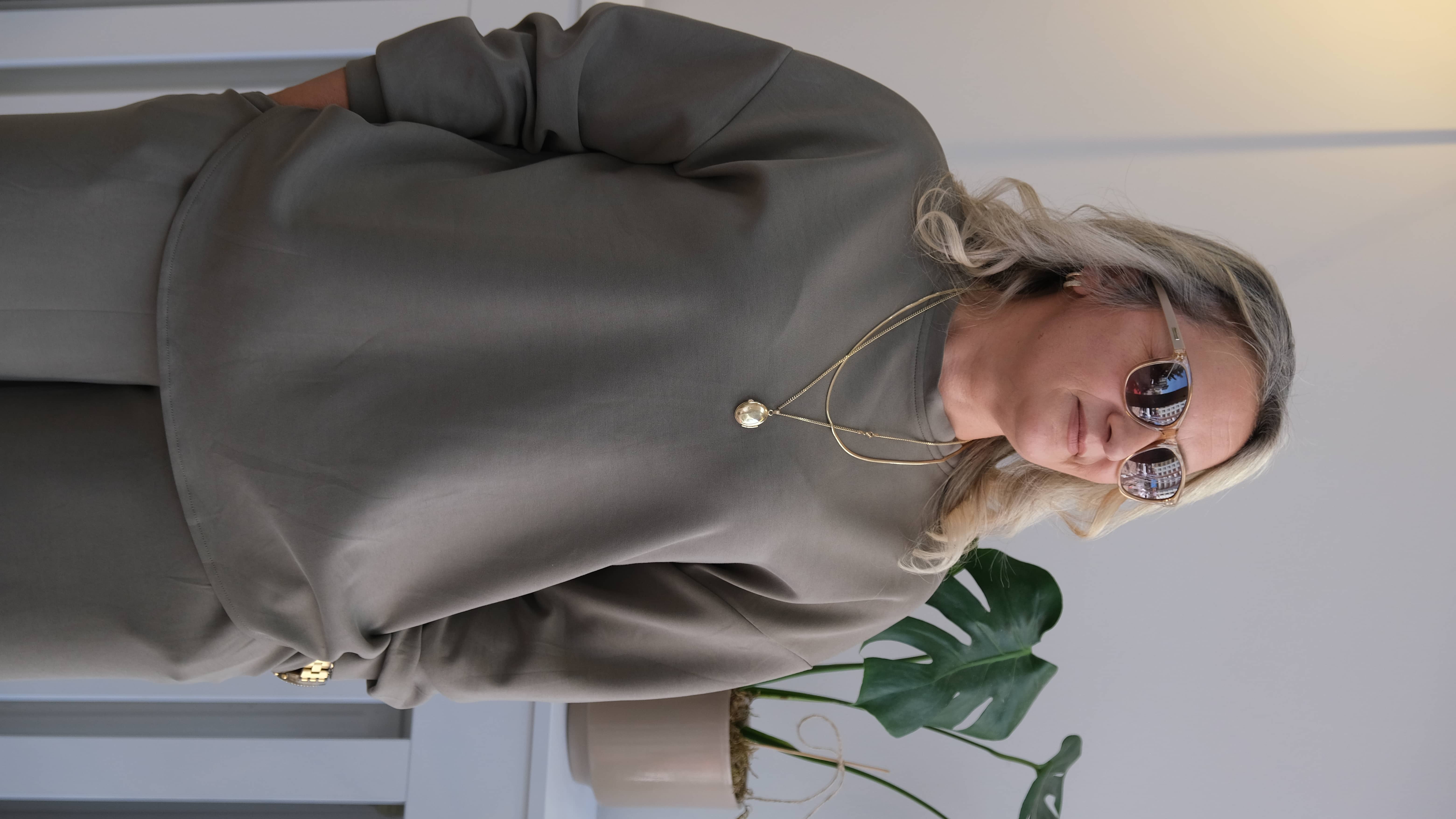 Arkası Fermuarlı Oysho Kumaş Takım - Haki