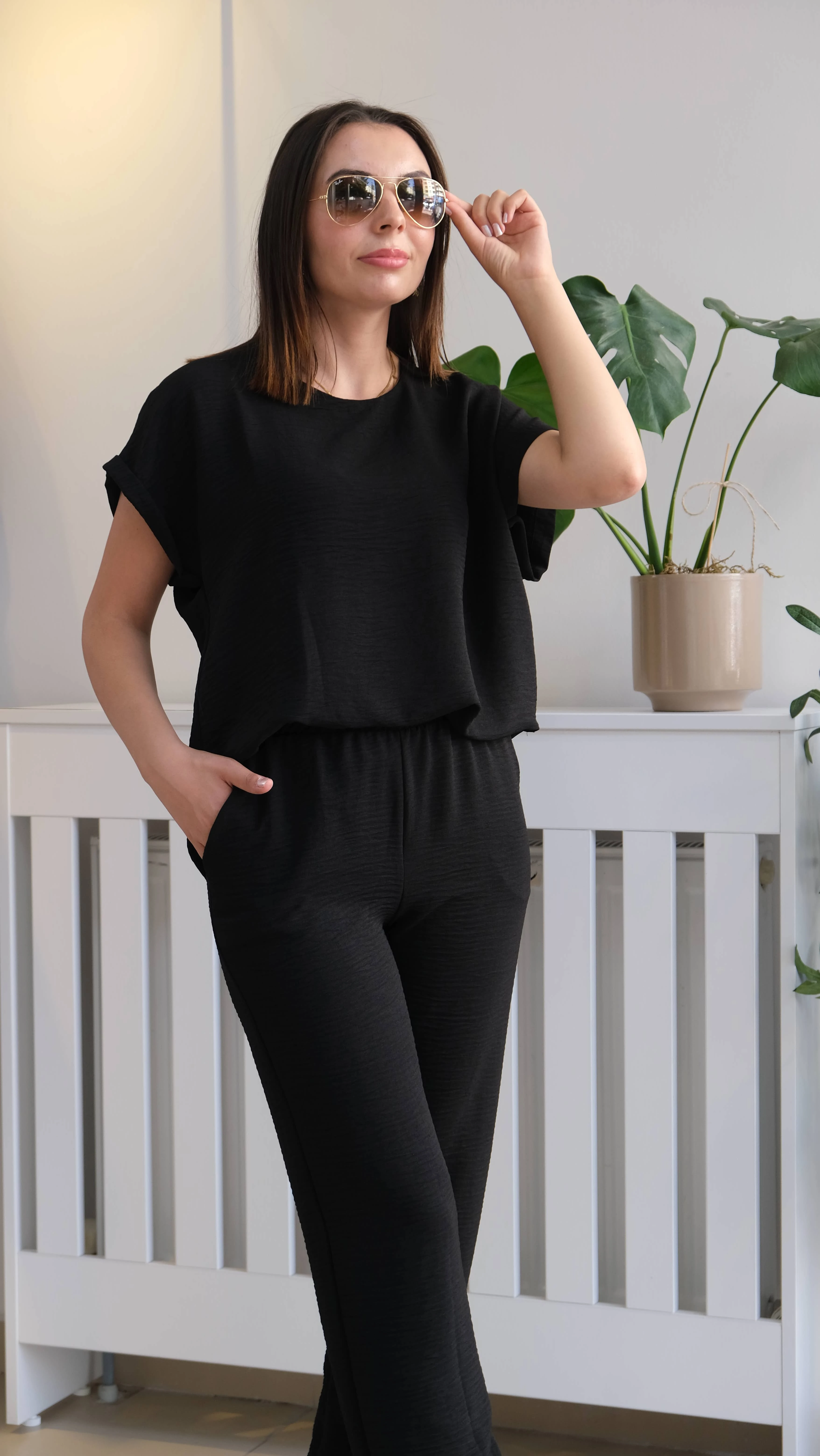 Ayrobin Paça Pensli Takım - Siyah