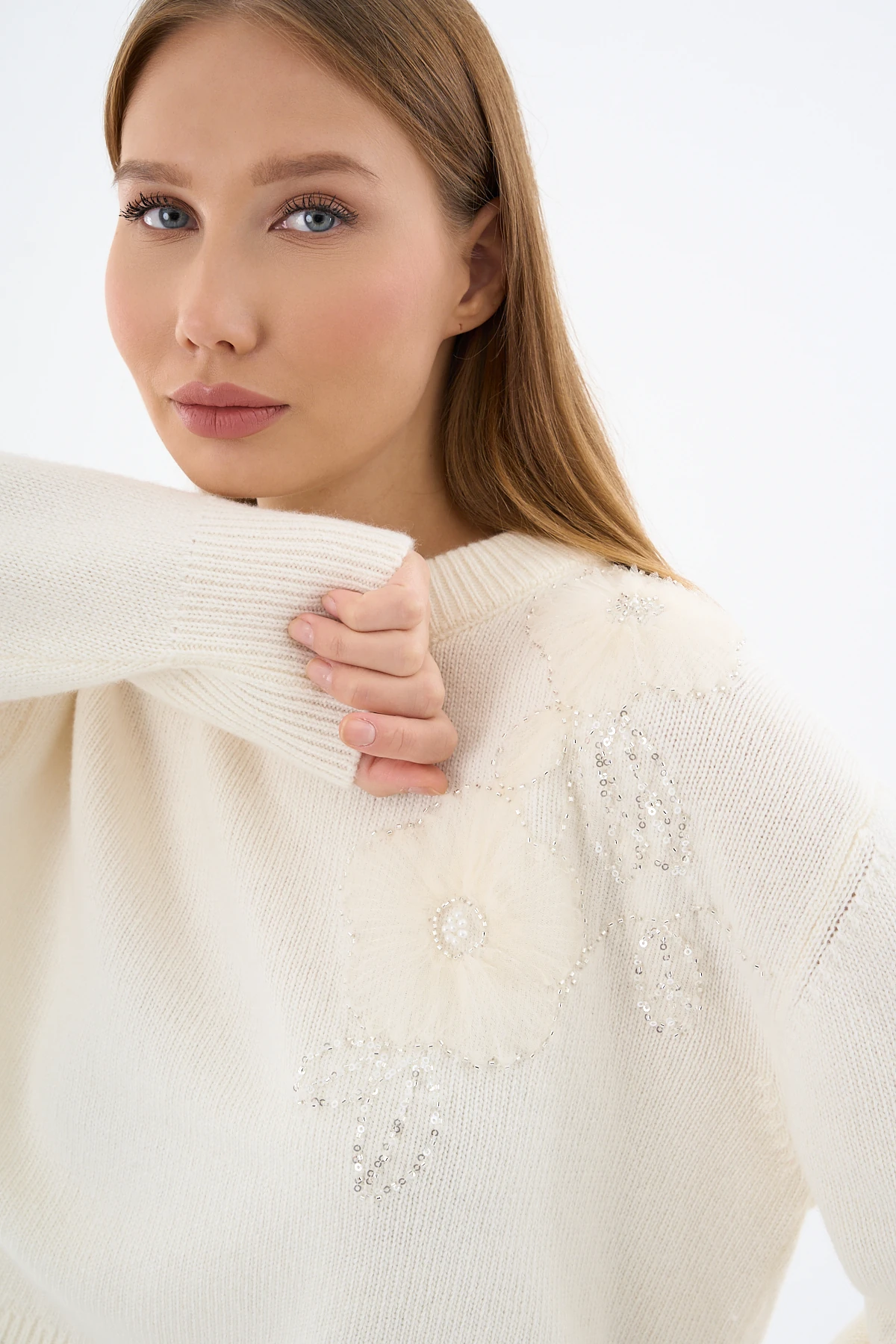 Yün Kazak Nakışlı-Ekru