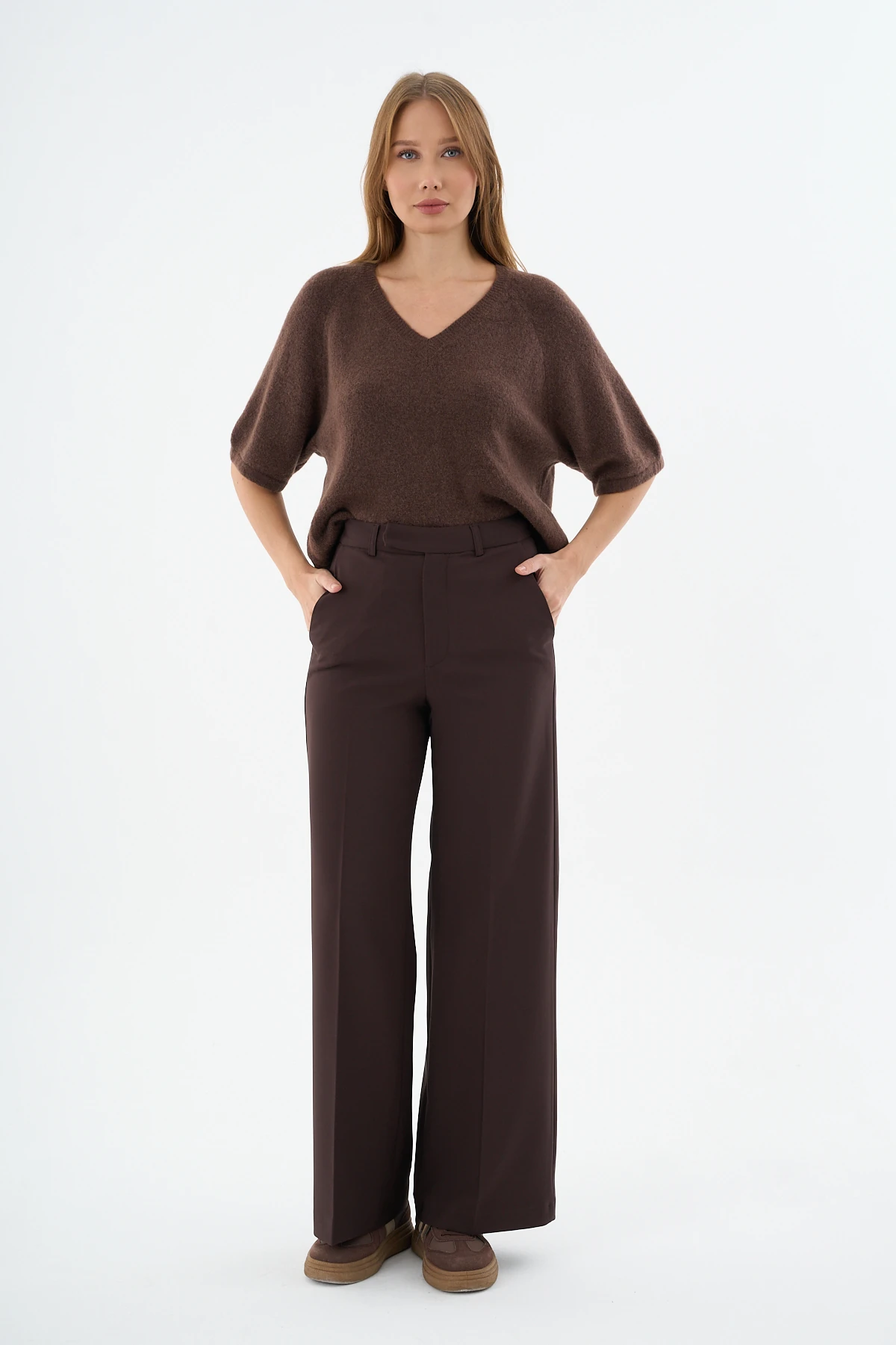 Düz Paça Pantolon Kahve