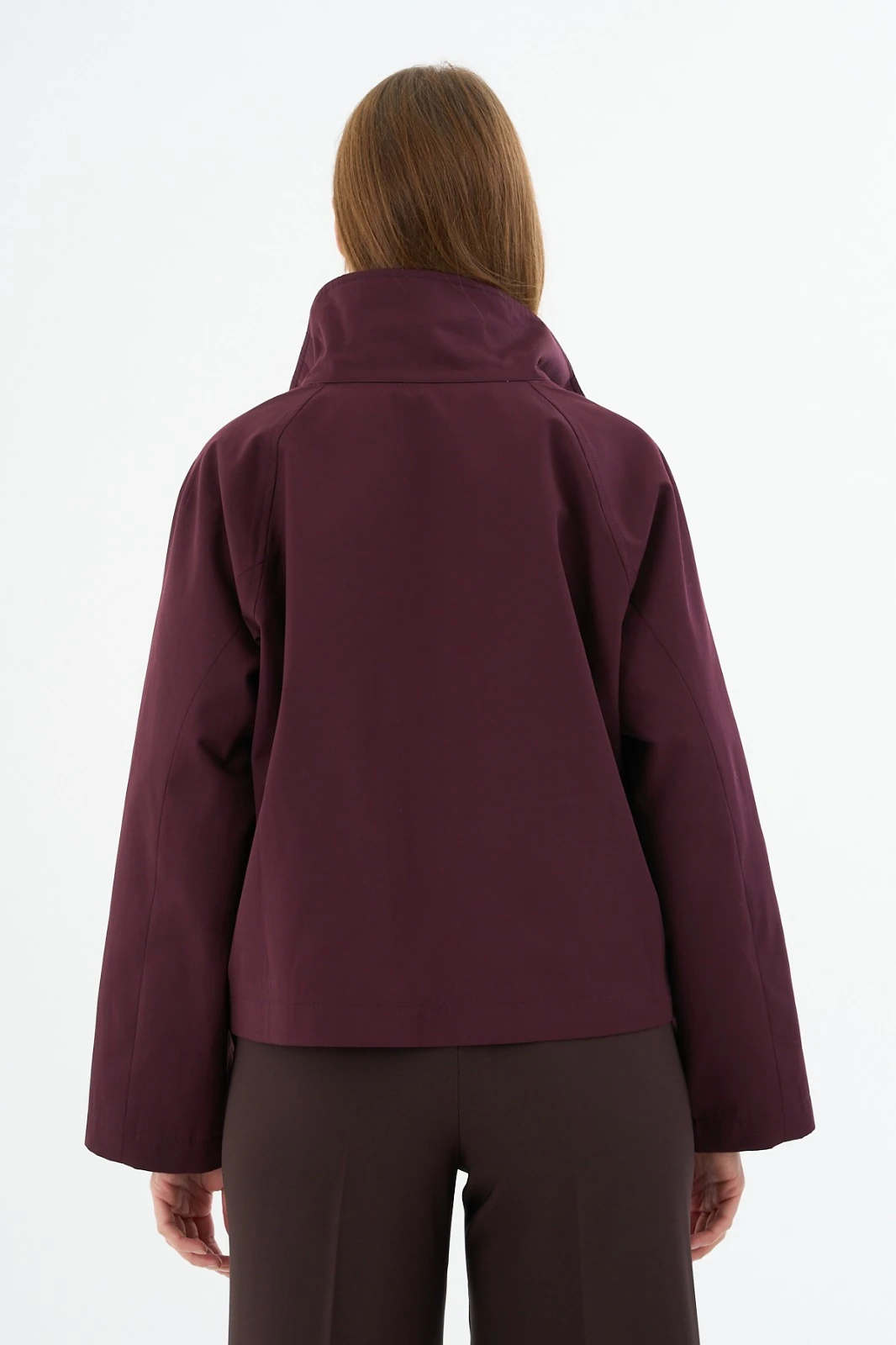 Kısa Trençkot Bordo