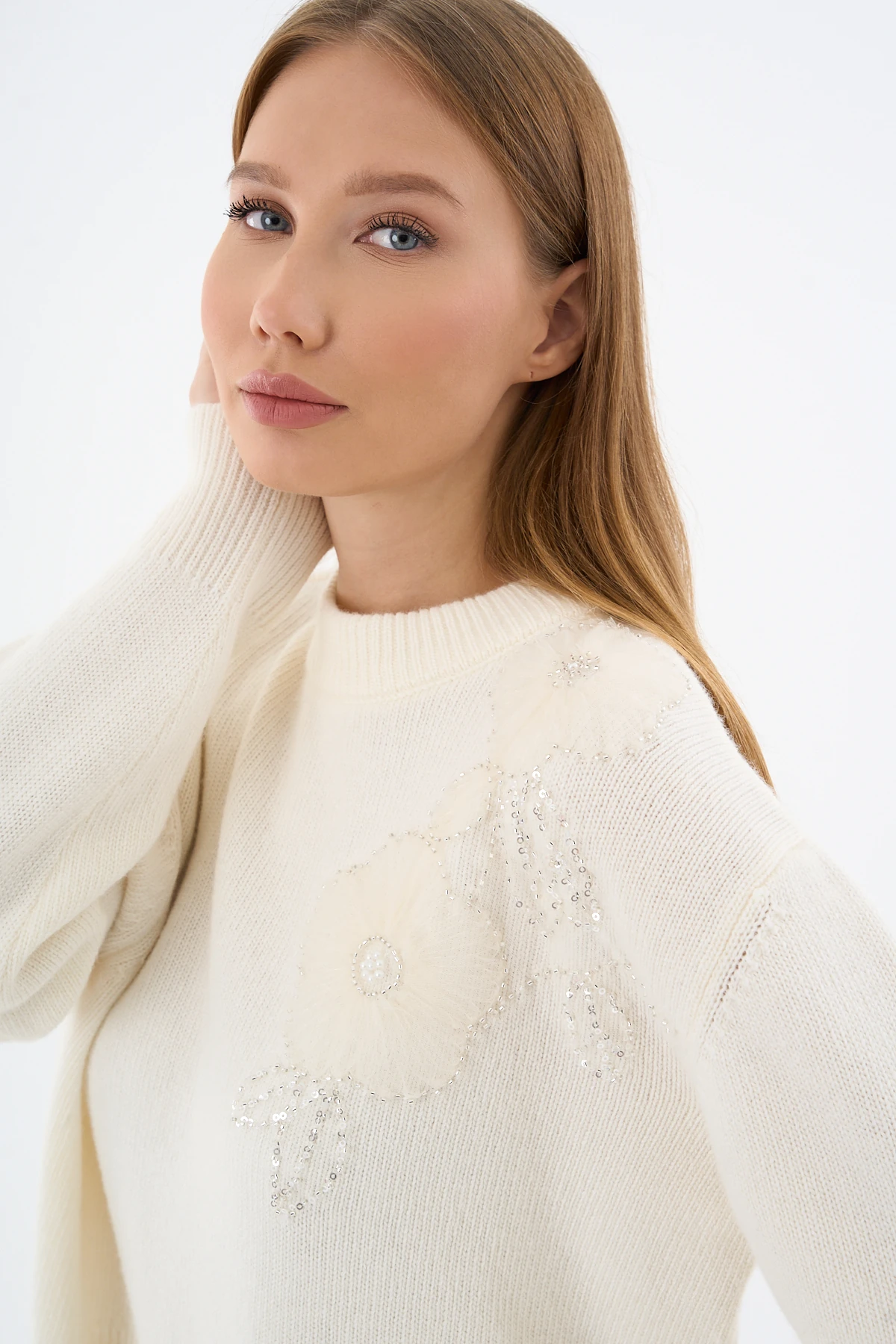 Yün Kazak Nakışlı-Ekru