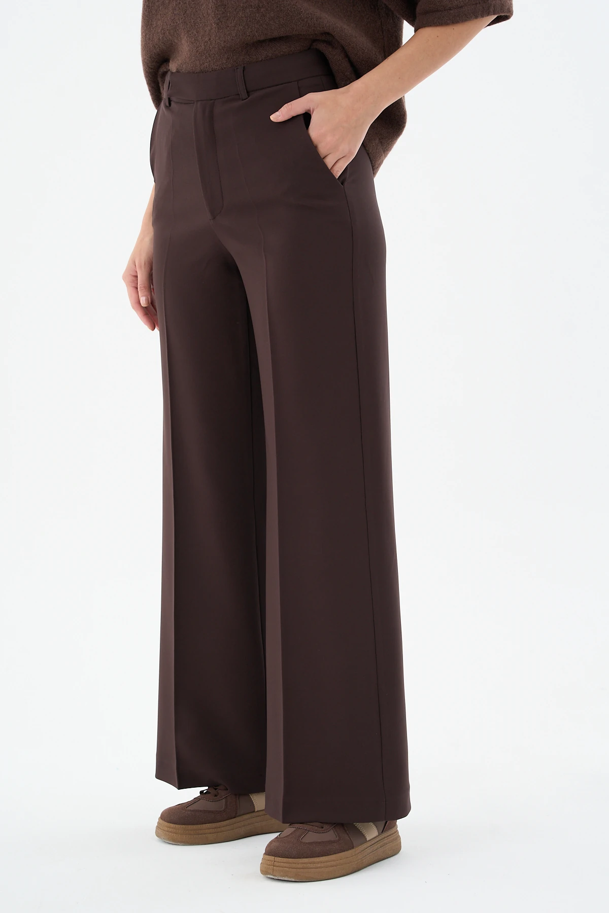 Düz Paça Pantolon Kahve