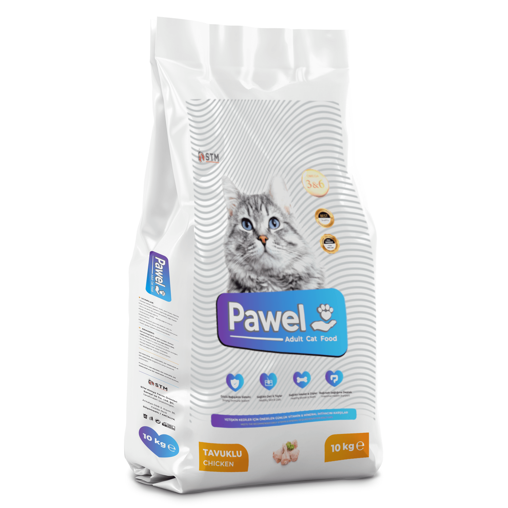 Pawel Tavuklu Yetişkin Kedi Maması 10 Kg