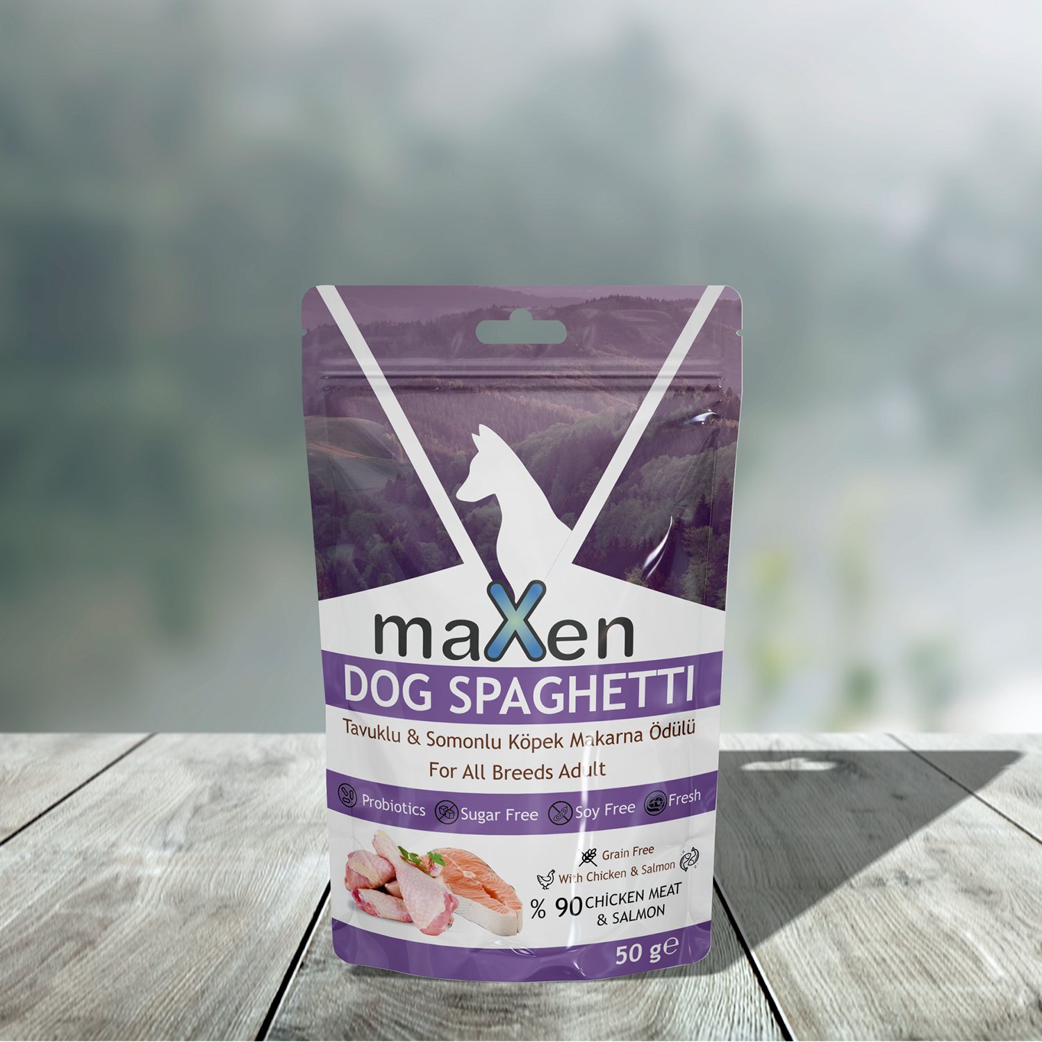 Maxen Tavuklu & Somonlu Köpek Makarna Ödülü 50Gr