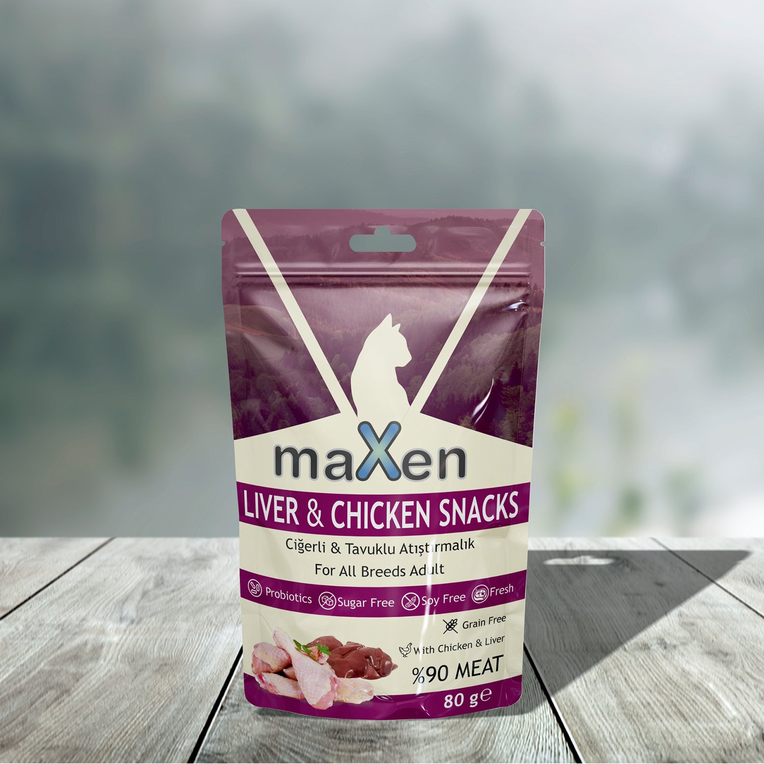 Maxen Ciğerli & Tavuklu Atıştırmalık 80Gr