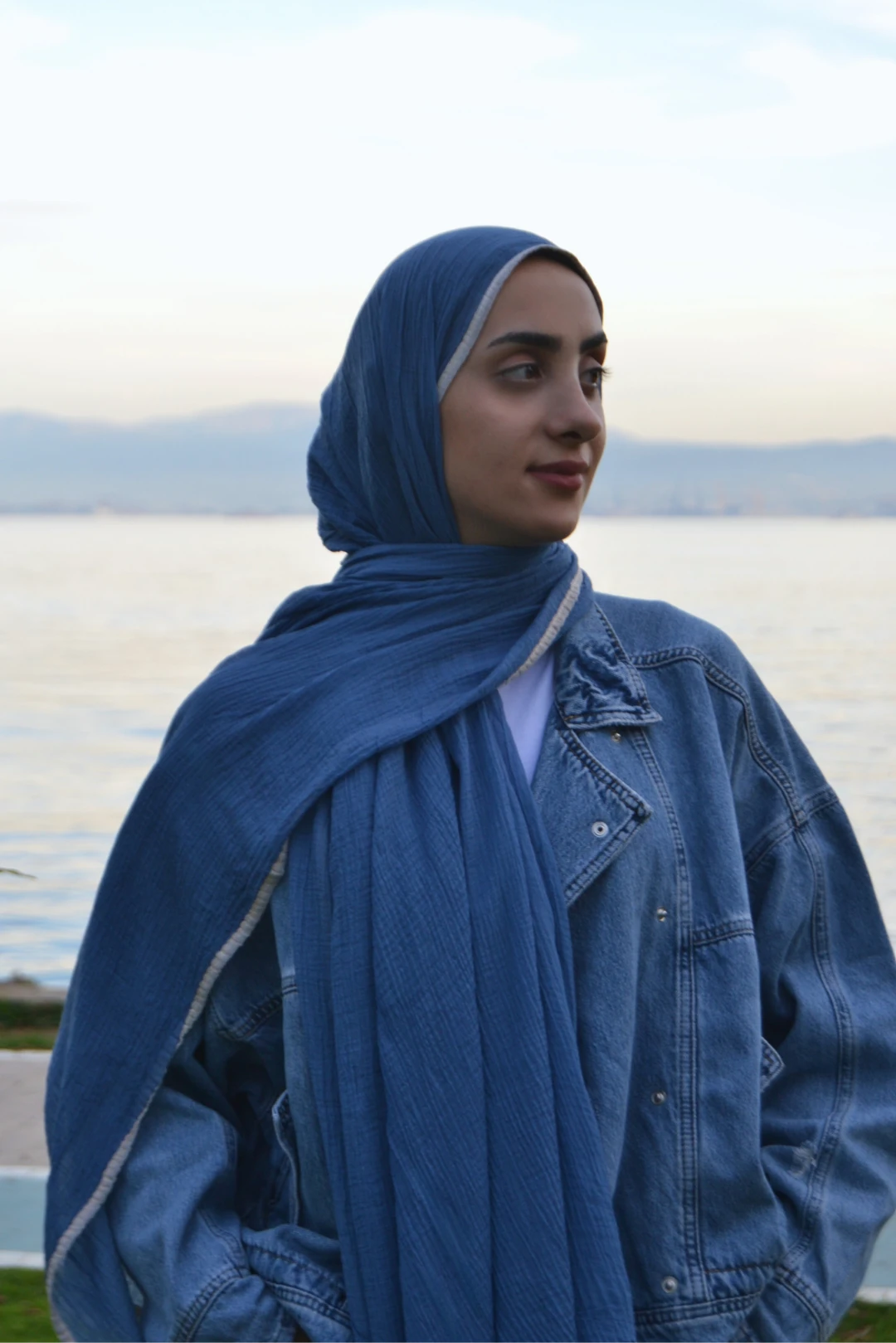 Liva Müslin Şal - İndigo