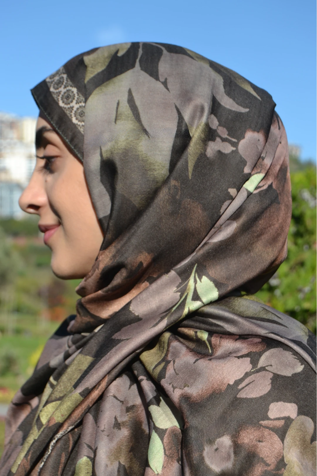 Nora Desenli Pamuk Şal - Gül Kurusu