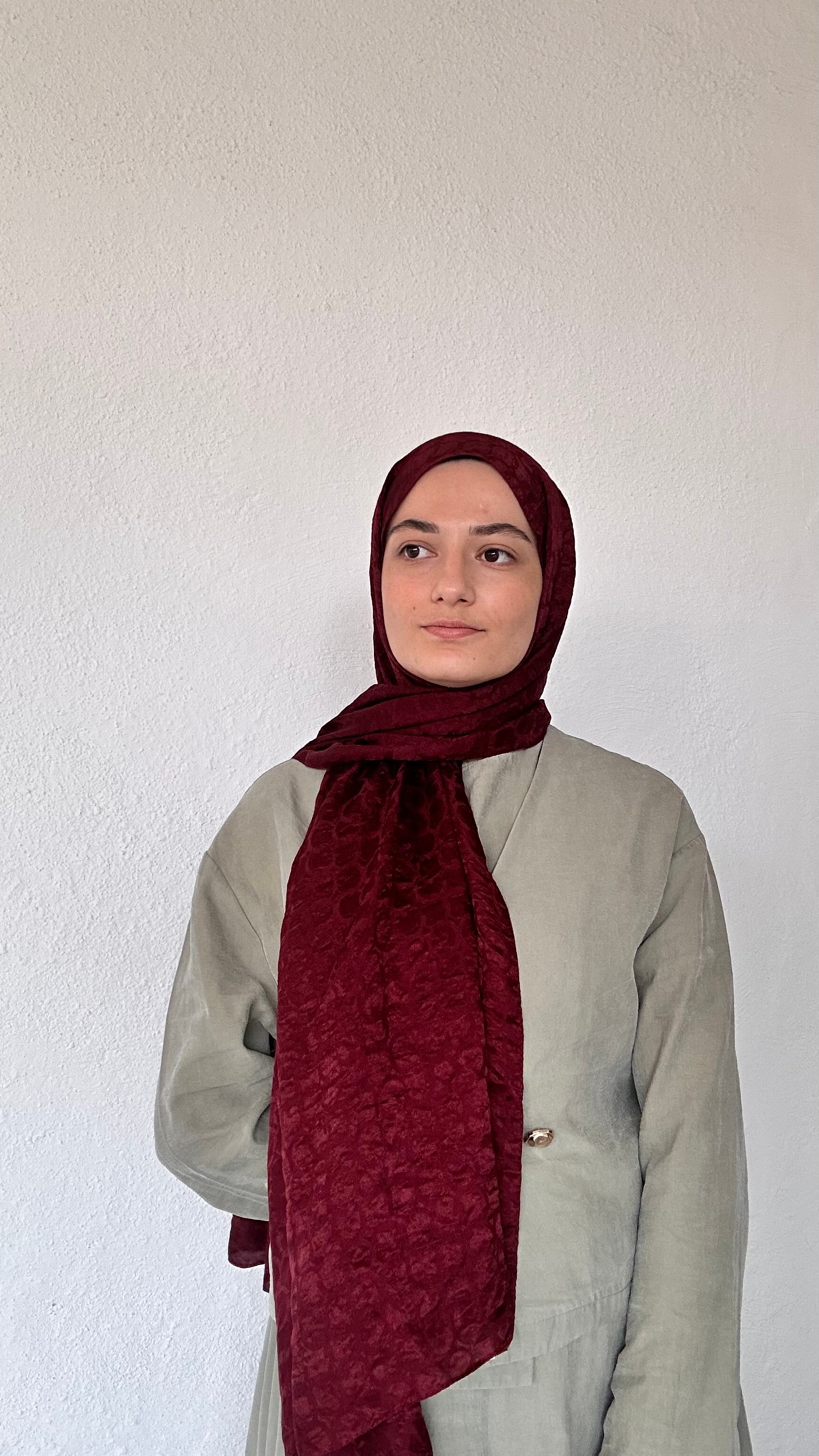 Lunè Pamuk Jakar Şal - Bordo