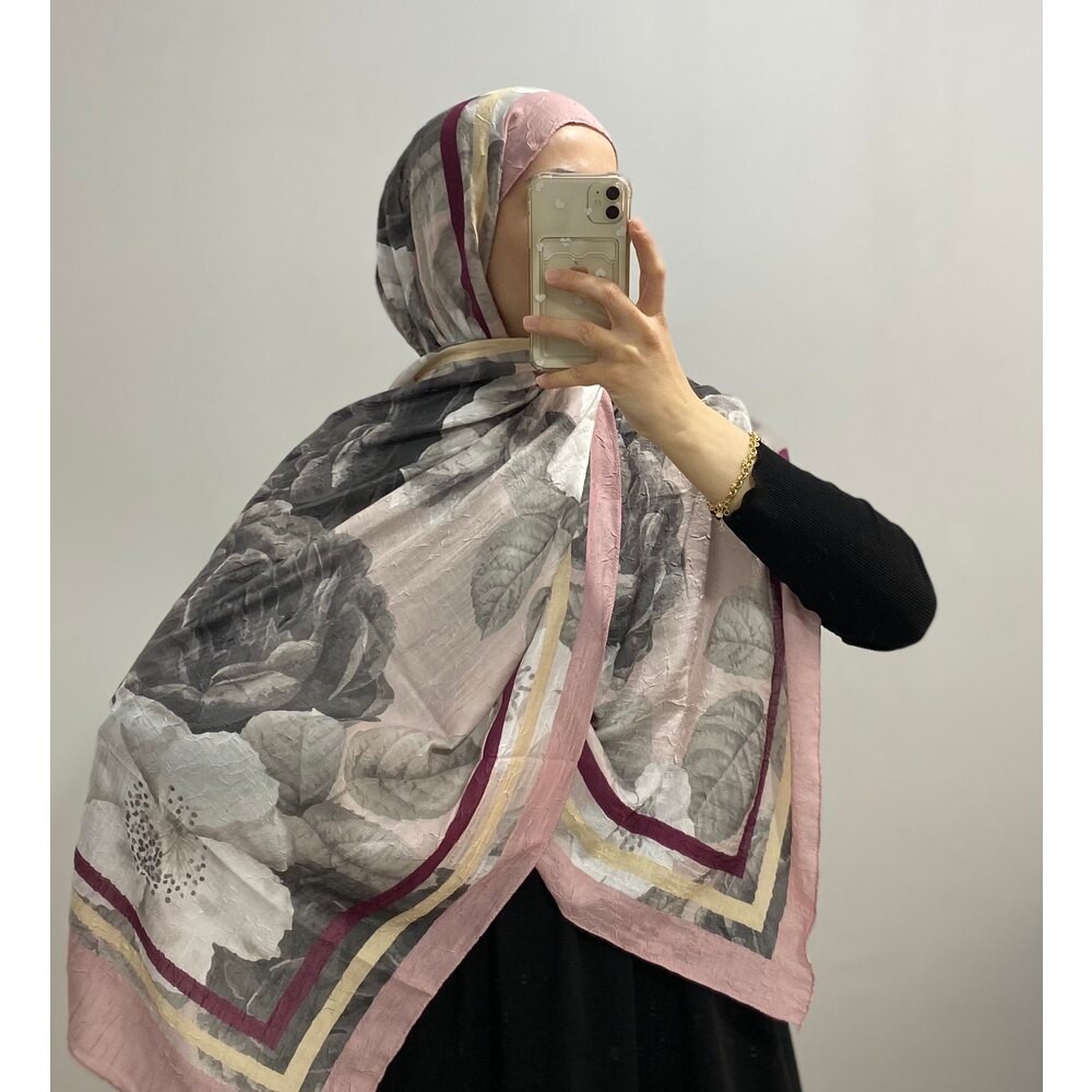 Gül Desen bambu şal