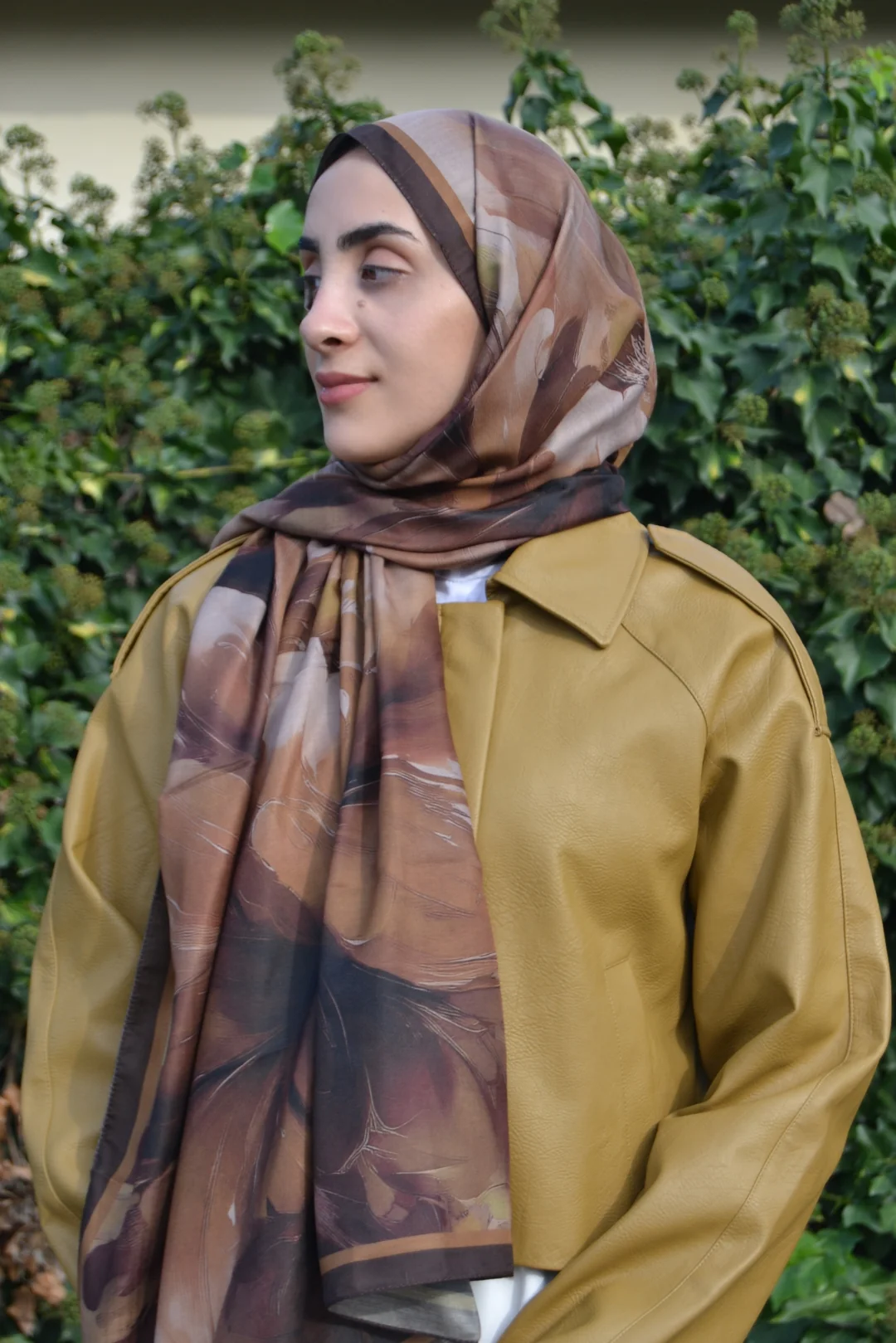 Liora Desenli Pamuk Şal - Tarçın