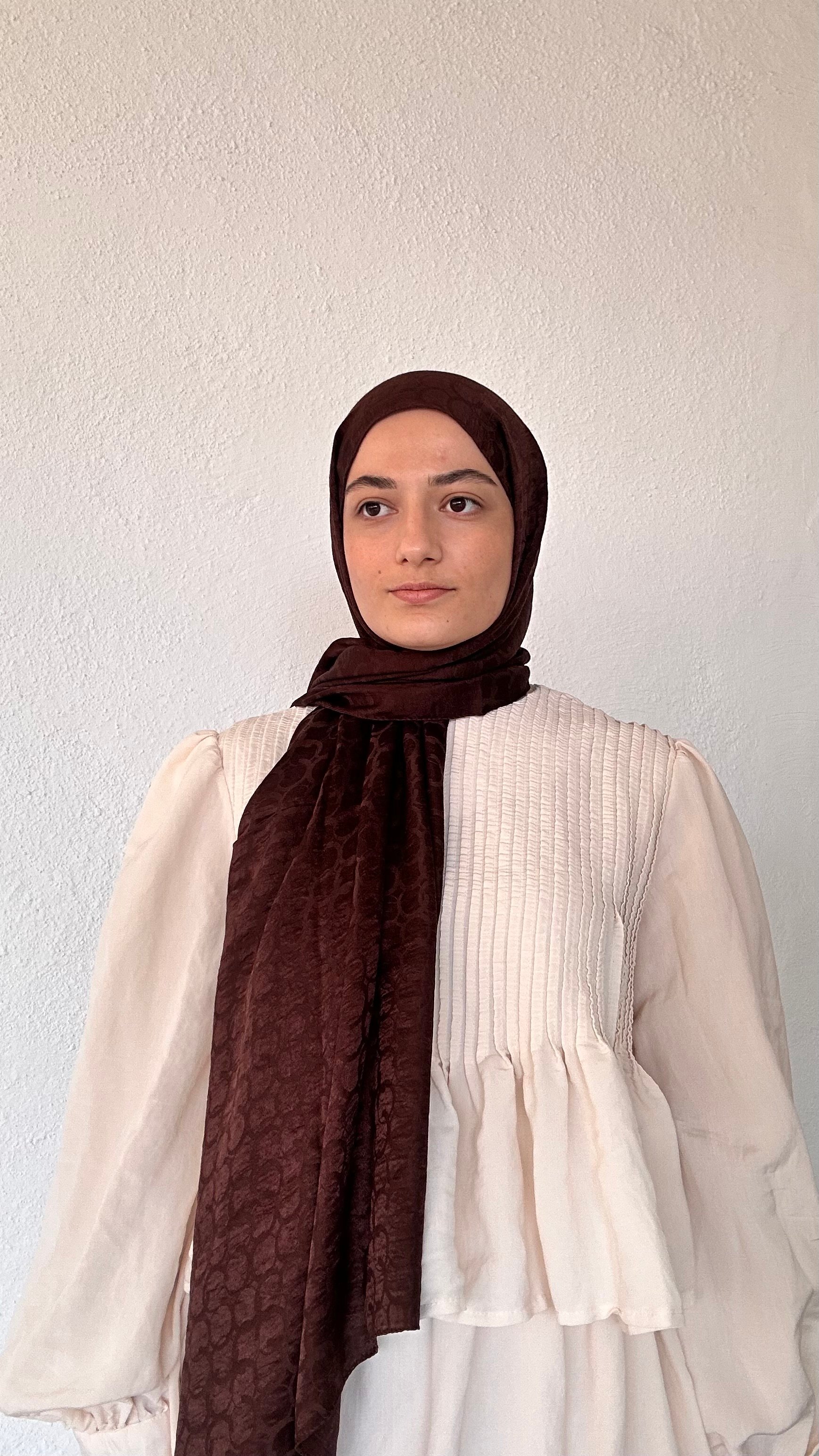 Lunè Pamuk Jakar Şal - Kahve