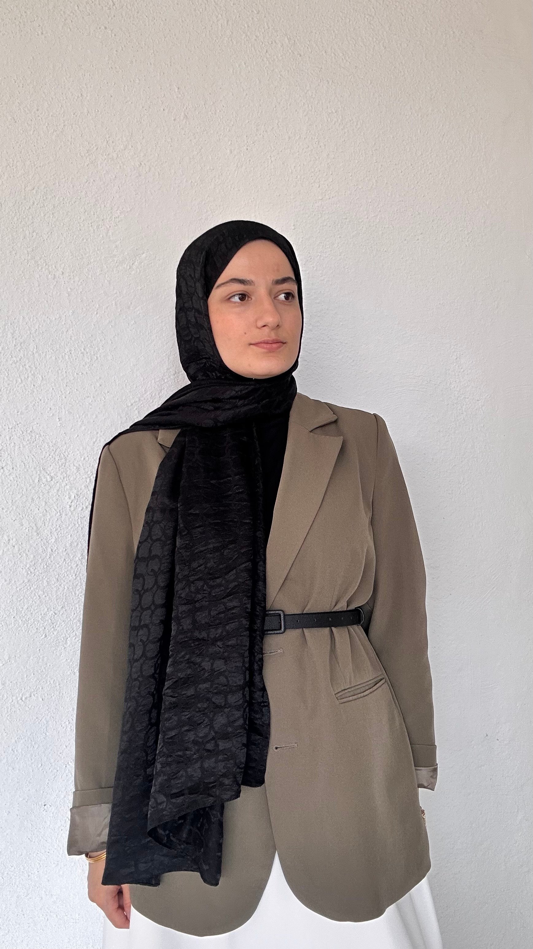 Lunè Pamuk Jakar Şal - Siyah