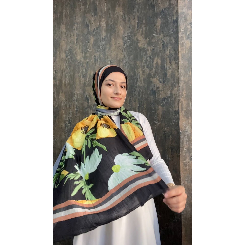 Gelincik Desen bambu şal