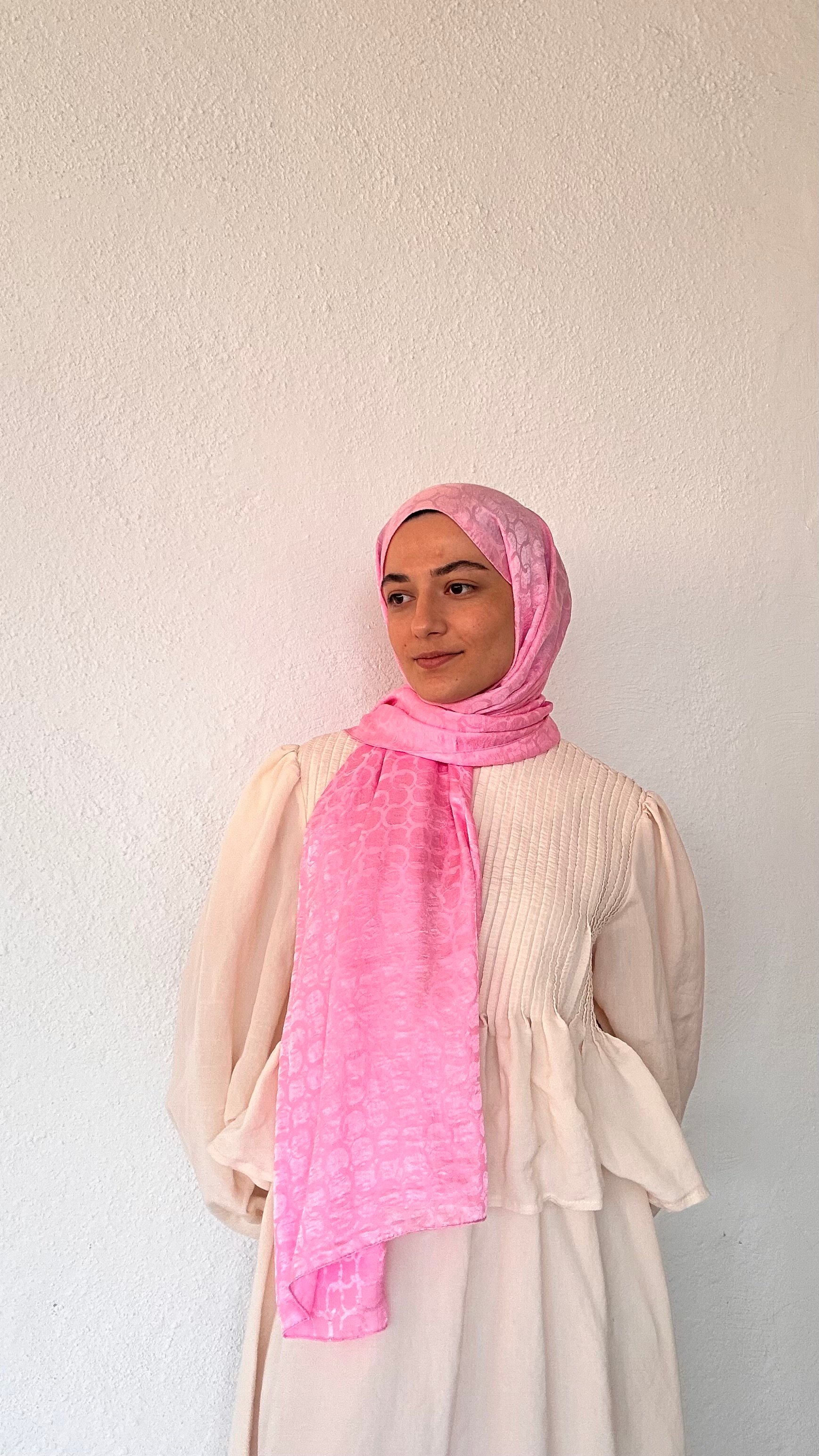 Lunè Pamuk Jakar Şal - Pembe