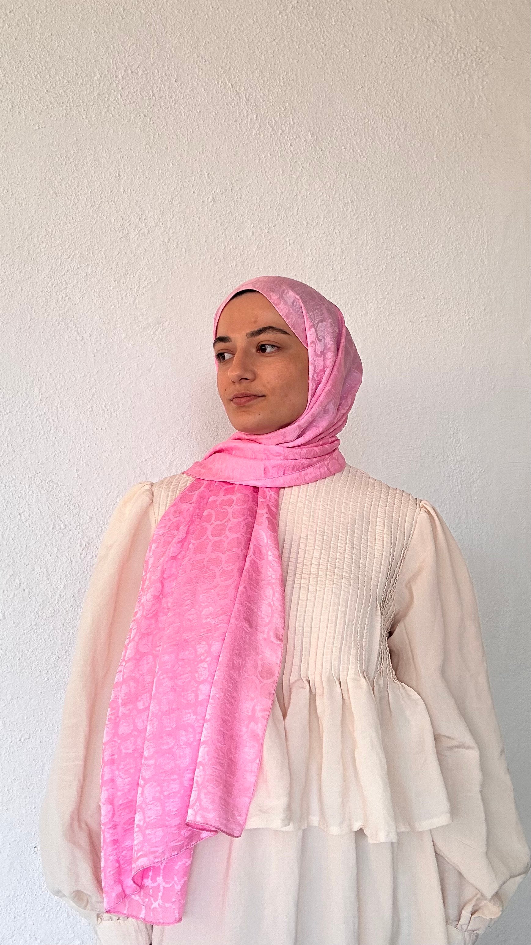Lunè Pamuk Jakar Şal - Pembe