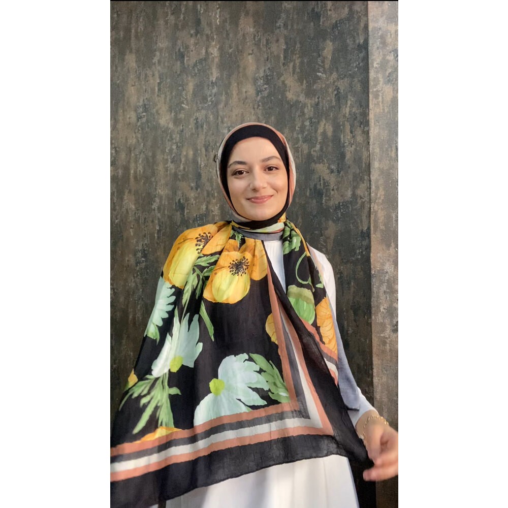 Gelincik Desen bambu şal
