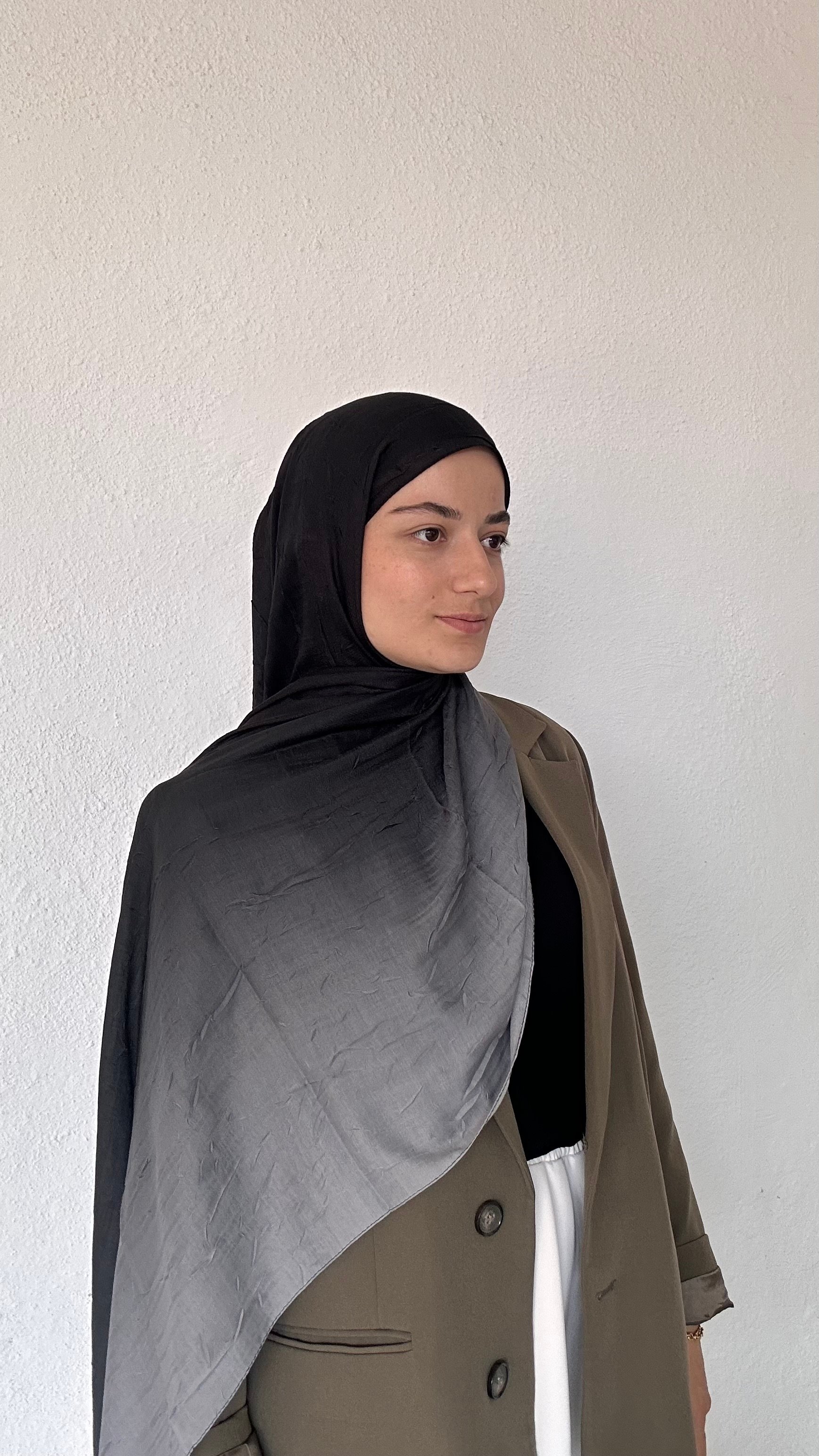 Degrade Bambu Şal - siyah