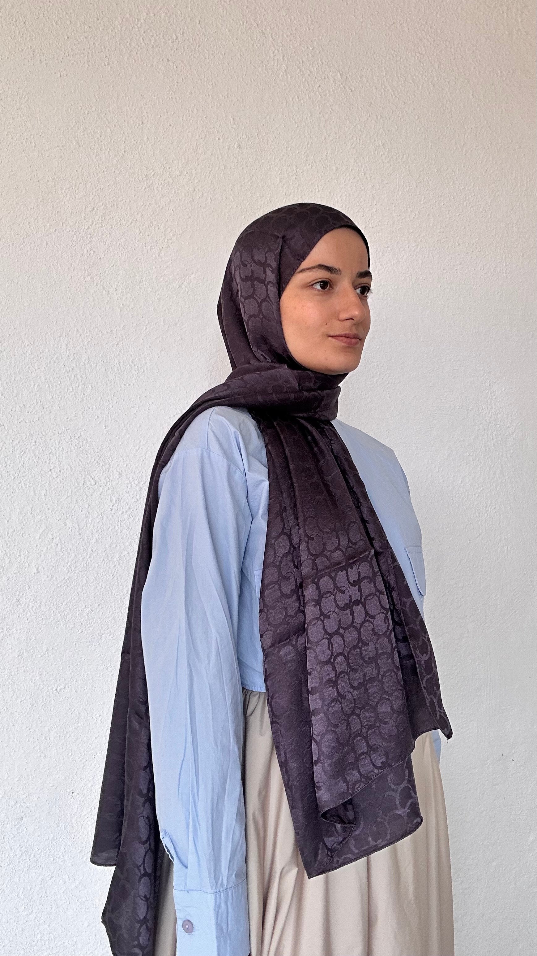 Lunè Pamuk Jakar Şal - Mürdüm