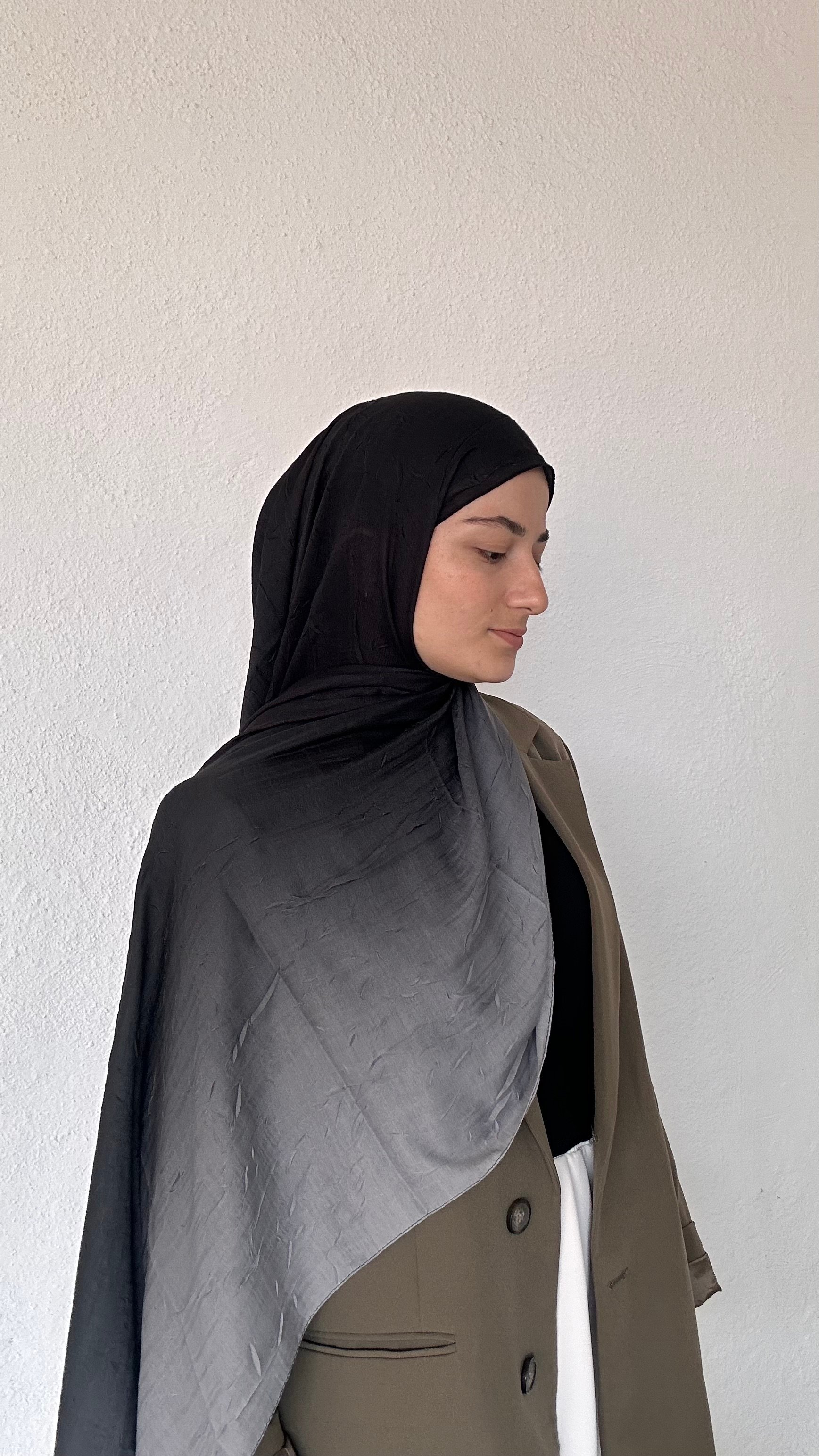 Degrade Bambu Şal - siyah
